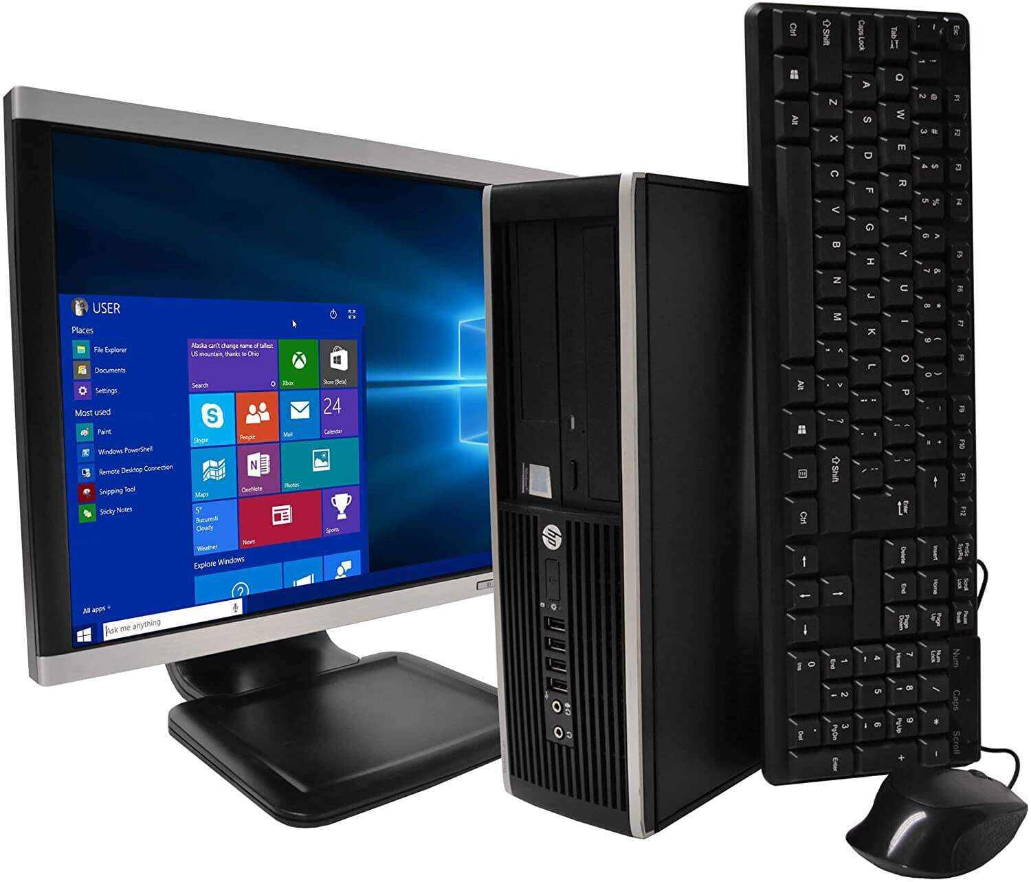Elite Desktop PC Computer Intel Core i5 3.1-GHz, 8 gb Ram, 1 TB Hard Drive, DVDRW, 19 Inch LCD Monitor, Keyboard, Mouse, Wireless WiFi, Windows 10 (Renewed)