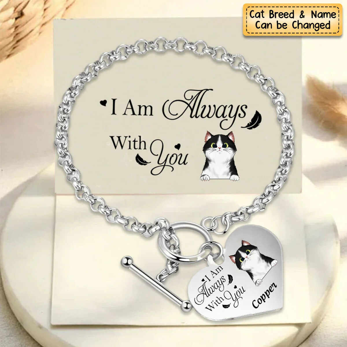National Parents' Day❤Personalized Heart Bracelet I'm Always With You - Memorial Gift For Cat/Pet Lovers