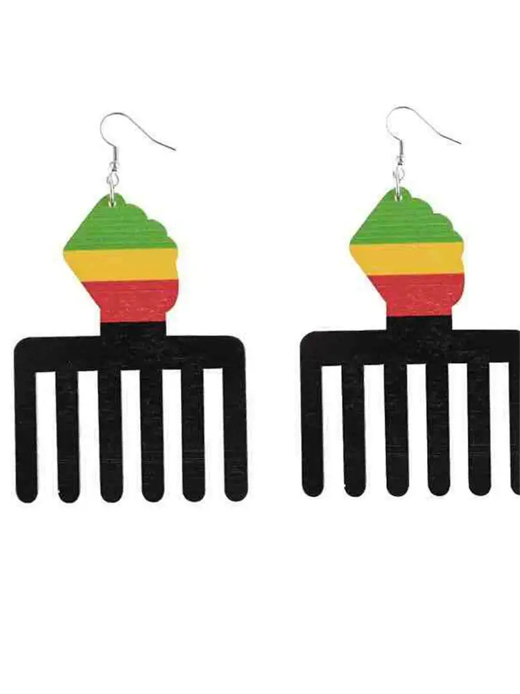 Juneteenth Queen Lightweight Wooden Earrings