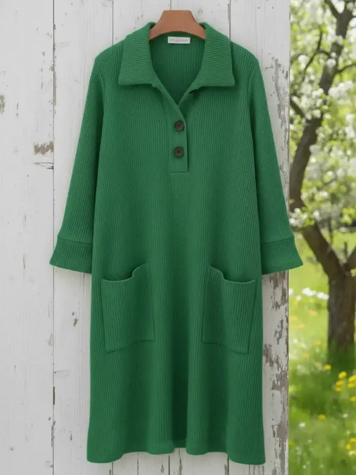 🔥Summer Arrivals🌟Cozy Stand-collar Button-up Midi Dress