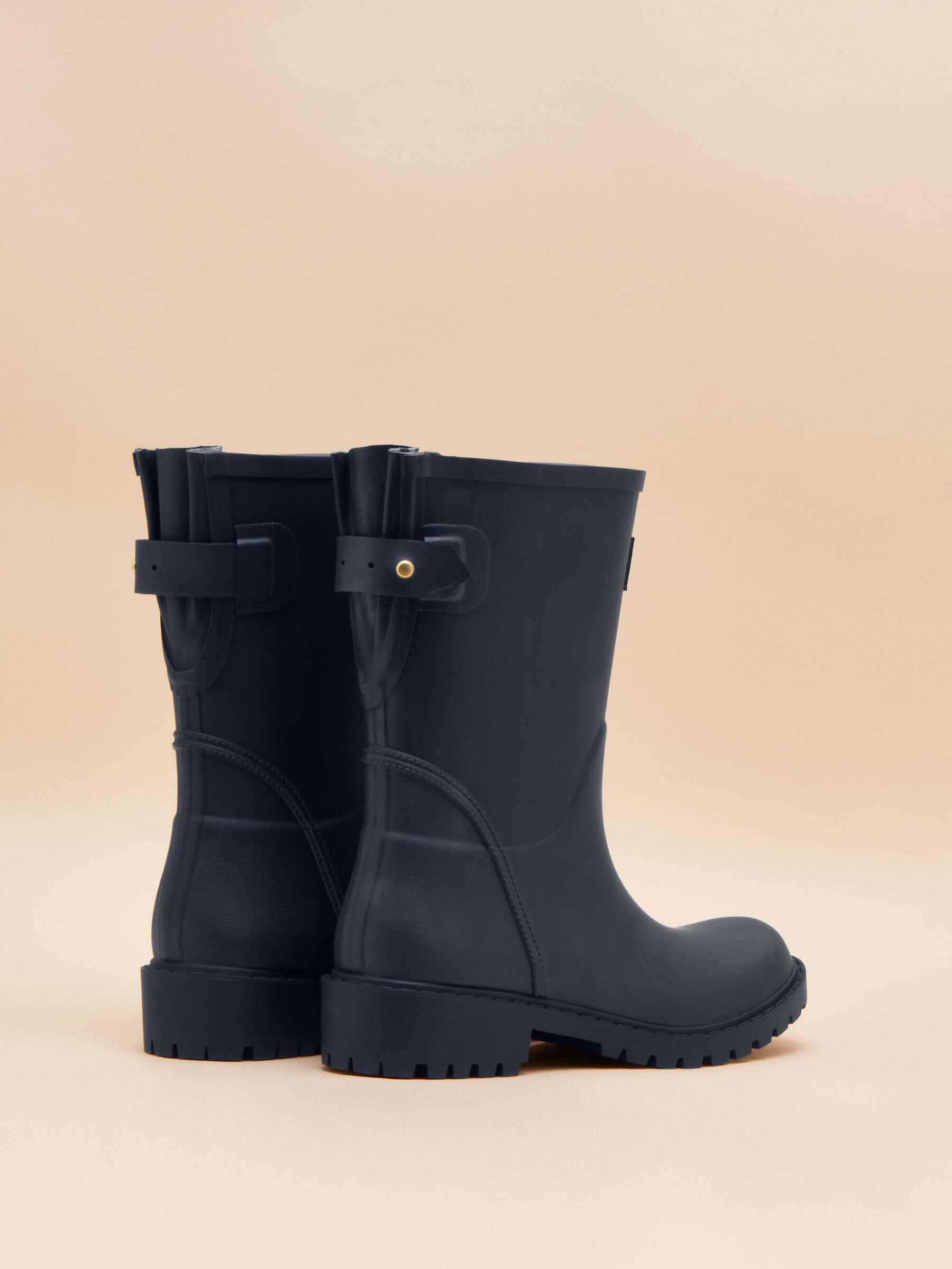 Wistow Navy Blue Adjustable Mid Calf Wellies