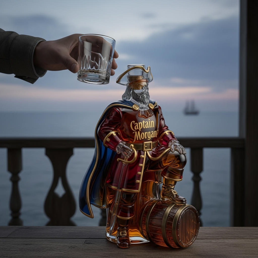 Captain Morgan Rum 3D Sculpted Pirate Collector's Edition Decanter