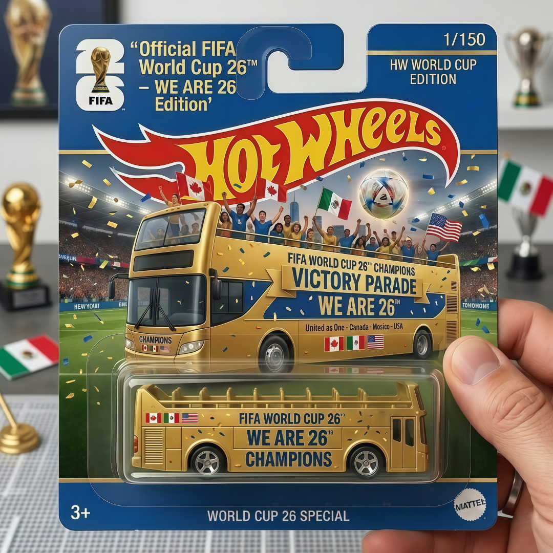 Hot Wheels 2026 World Cup Gold Champions Bus