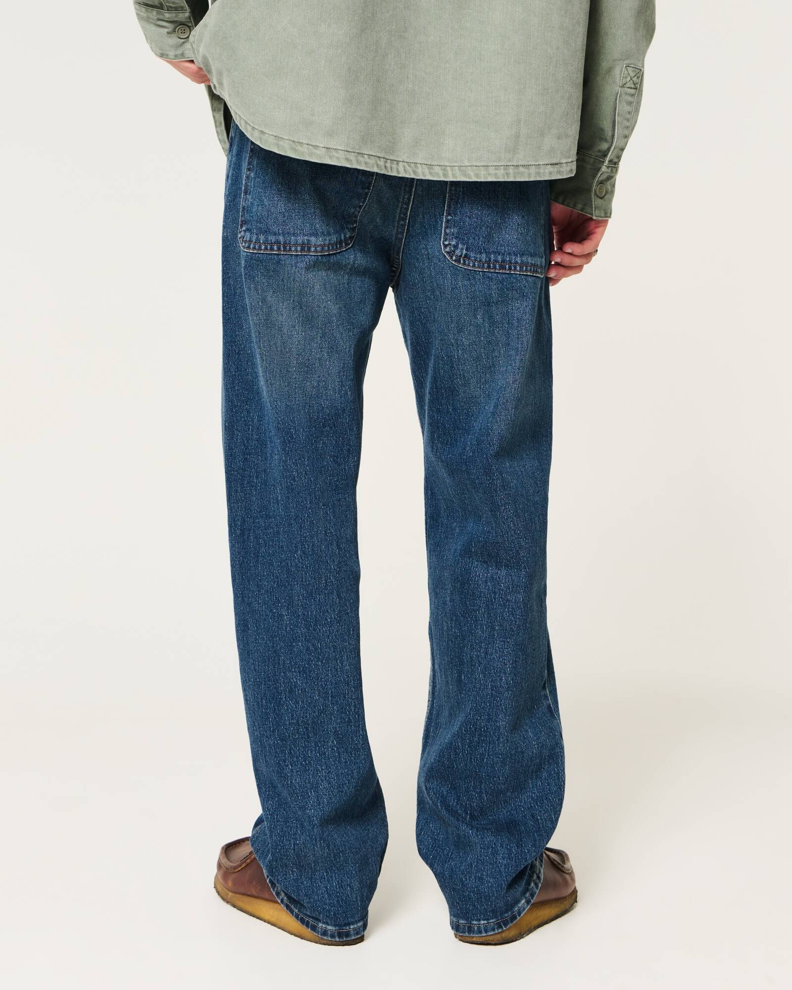 Railroad Stripe Baggy Painter Jeans