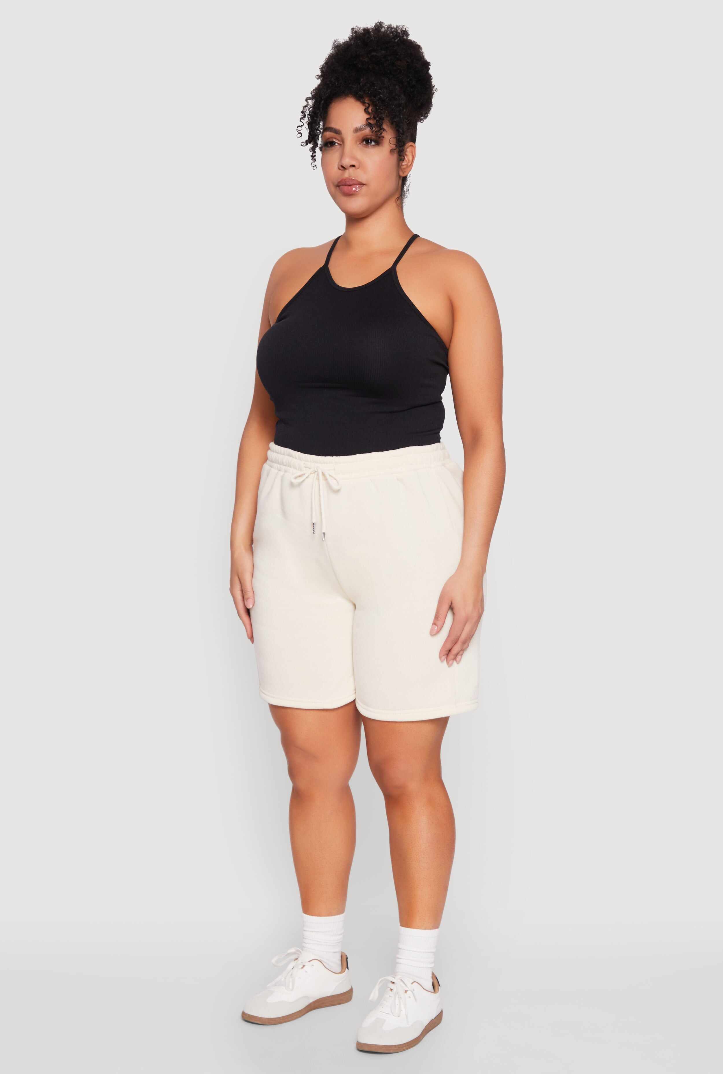 Plus Size Fleece Lined Sweatshorts