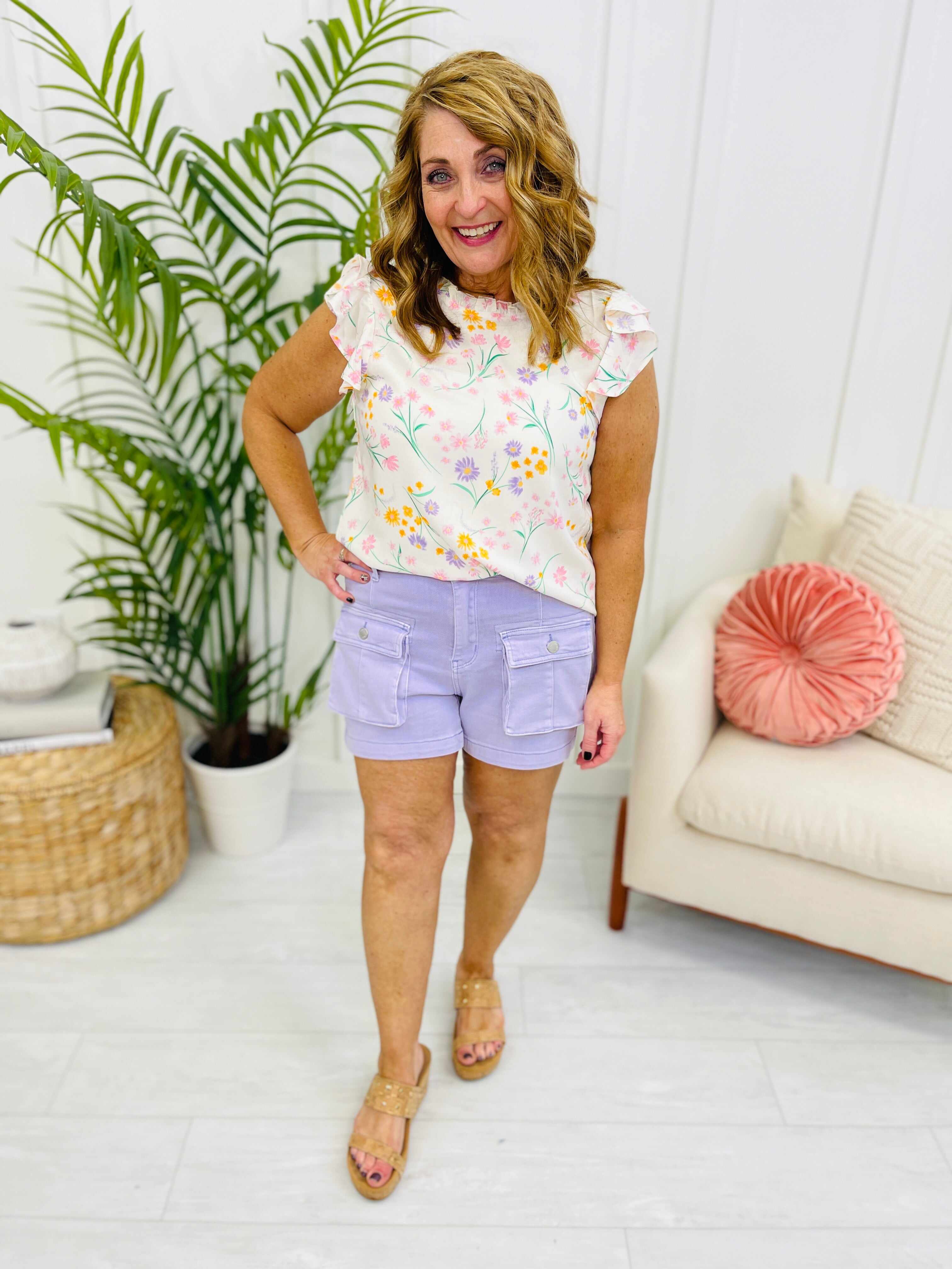 REG/CURVY Lavender Haze Cargo Shorts