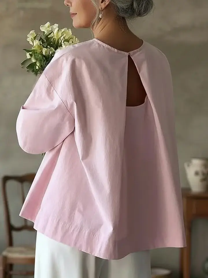 🔥Summer Arrivals🌟Elegant Backless Design 100% Cotton Shirt Top