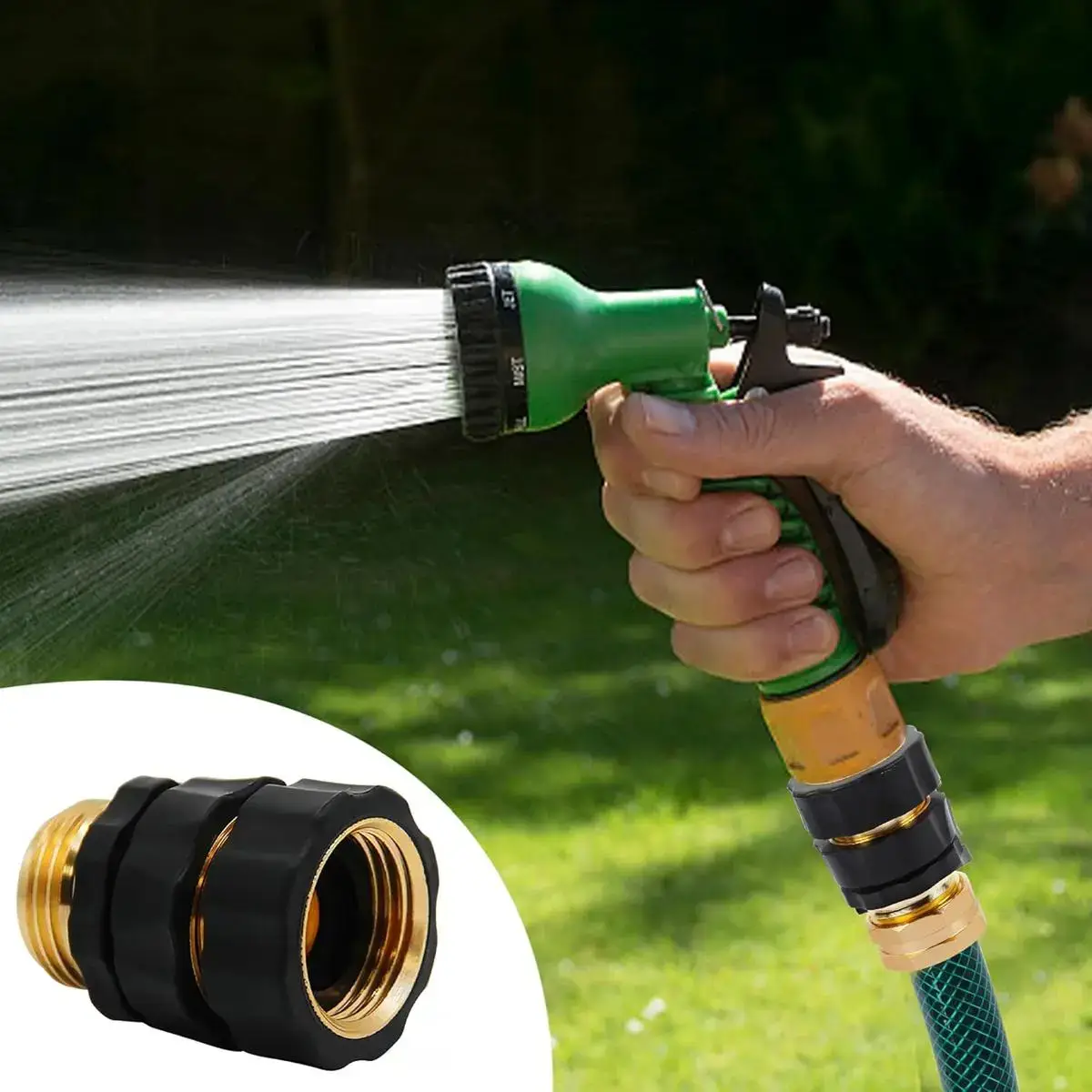 Garden Hose Quick Connectors 3/4-Inch Male and Female, 4-6 Set Plastic+Aluminum Outdoor Tool Accessory, Leak Proof Seal, Easy Connection Lawn Care Item, Mother’s Day Gift, summerwins