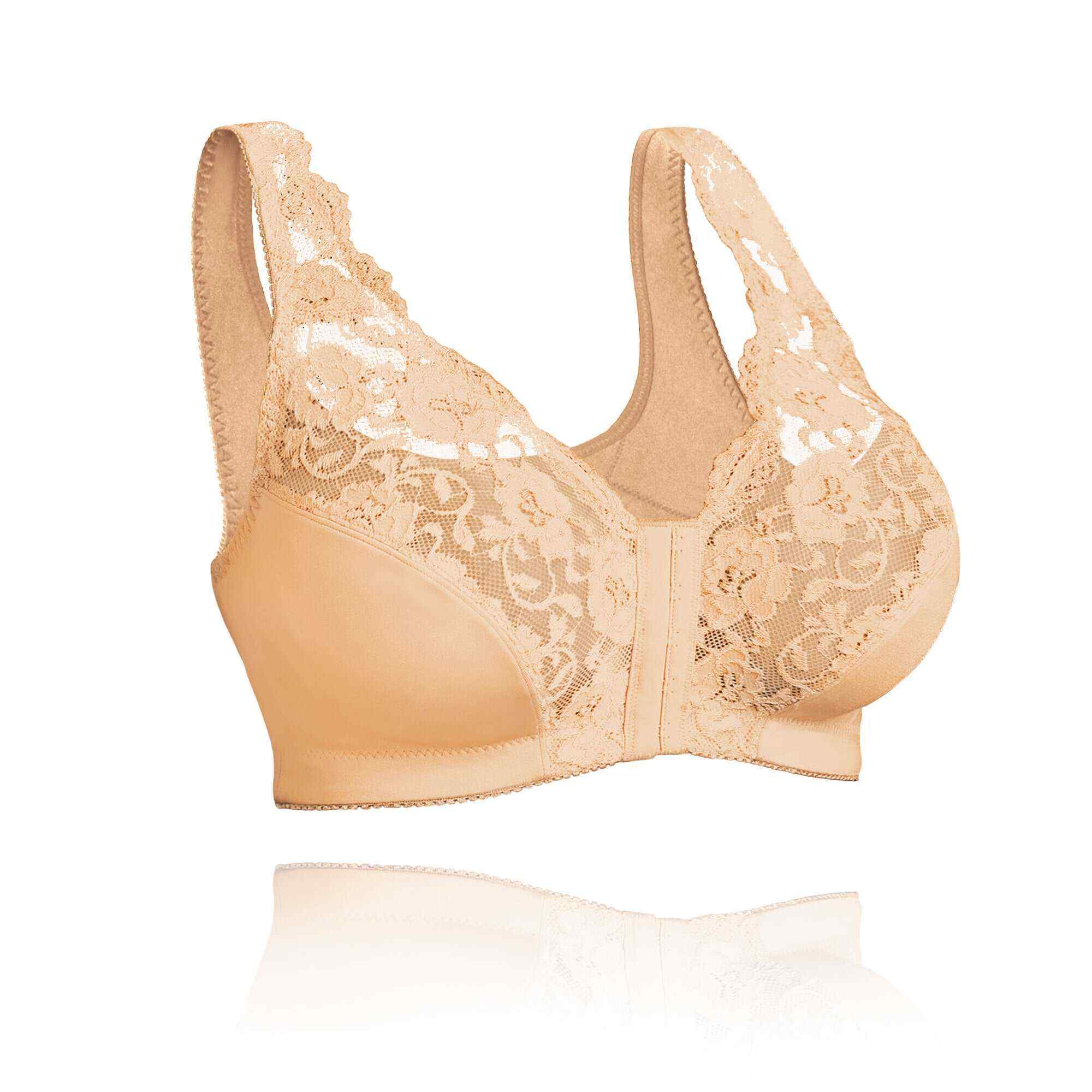 Front hooks, stretch-lace, super-lift, and posture correction �C ALL IN ONE BRA!
