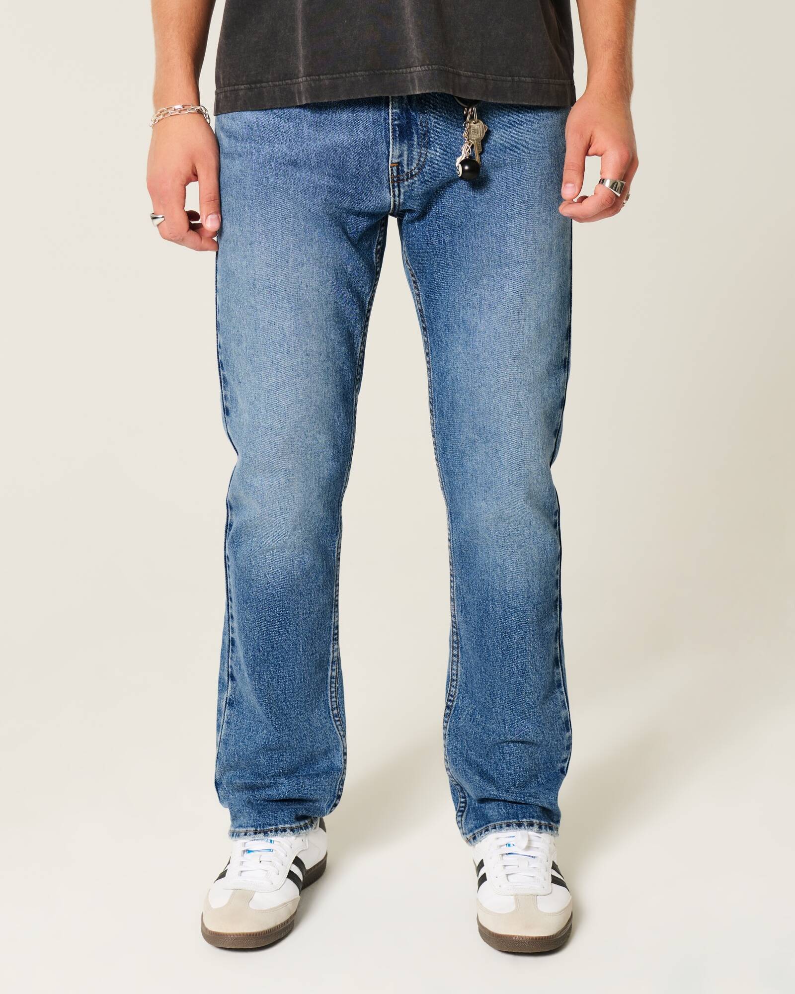 Black No Fade Slim Straight Jeans
