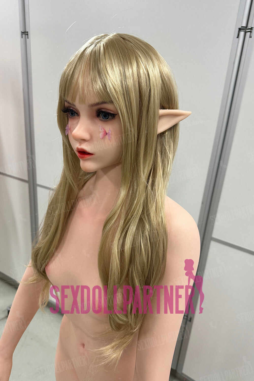 Hazel 4.92ft/ 150cm #M8 ROS Head Full Silicone Flat-chested Cute Blonde ELF Realistic Blowjob Hentai Sex Doll
