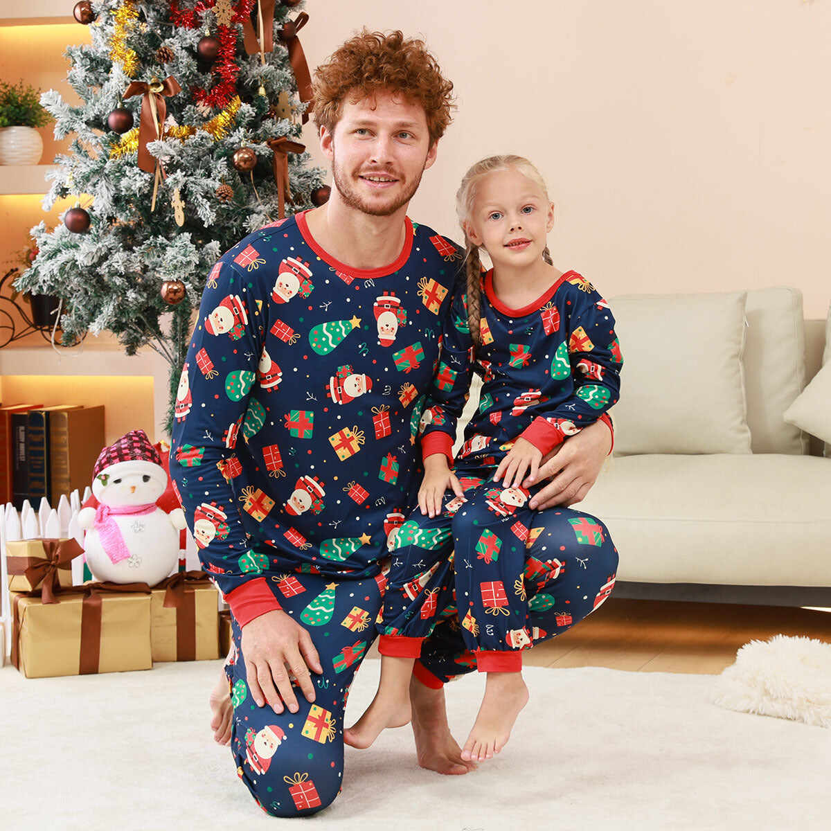 Family Parent-Child Christmas Santa Gifts Pajamas Set