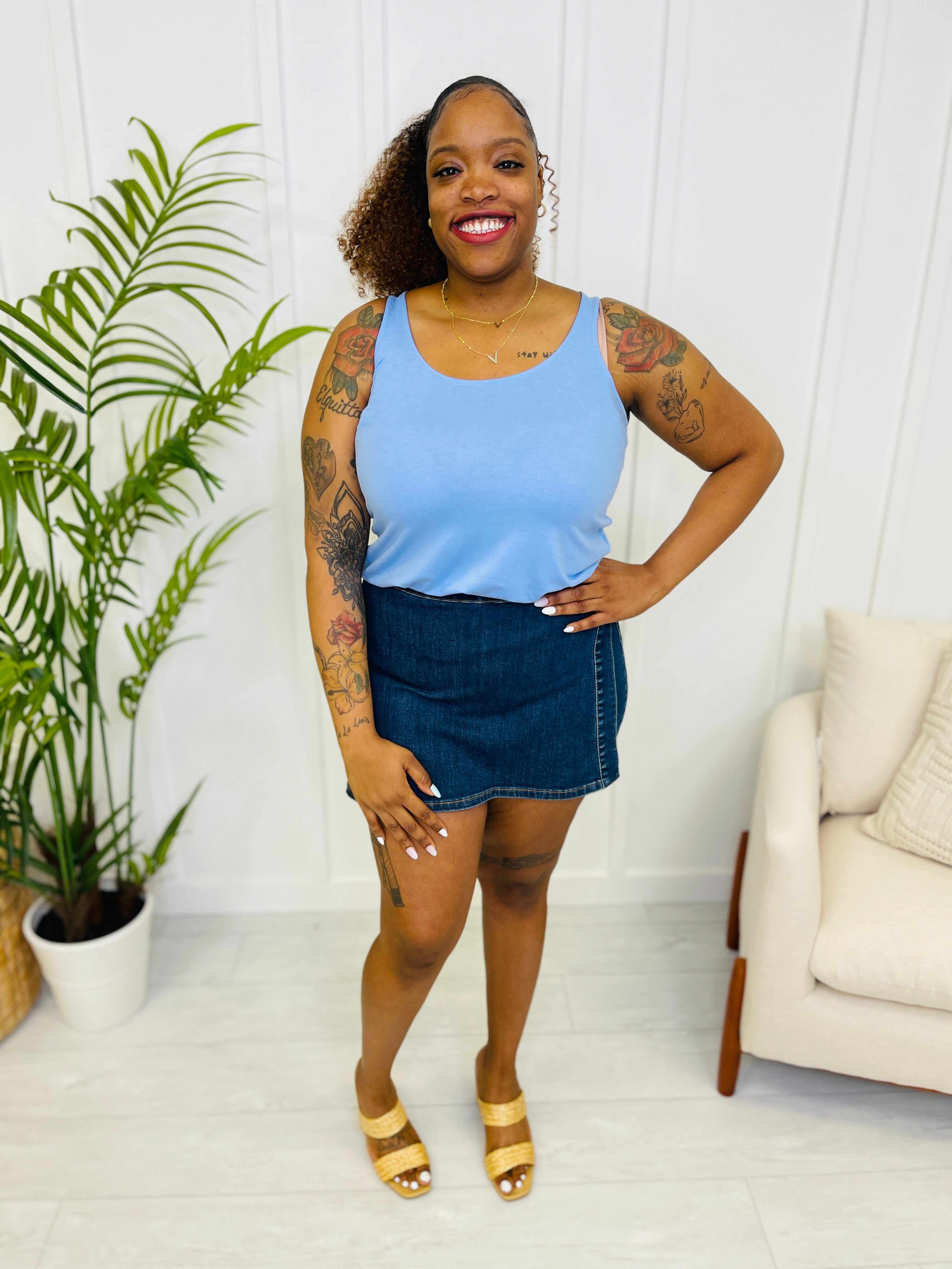 PLUS/REG Clean Slate Denim Skort