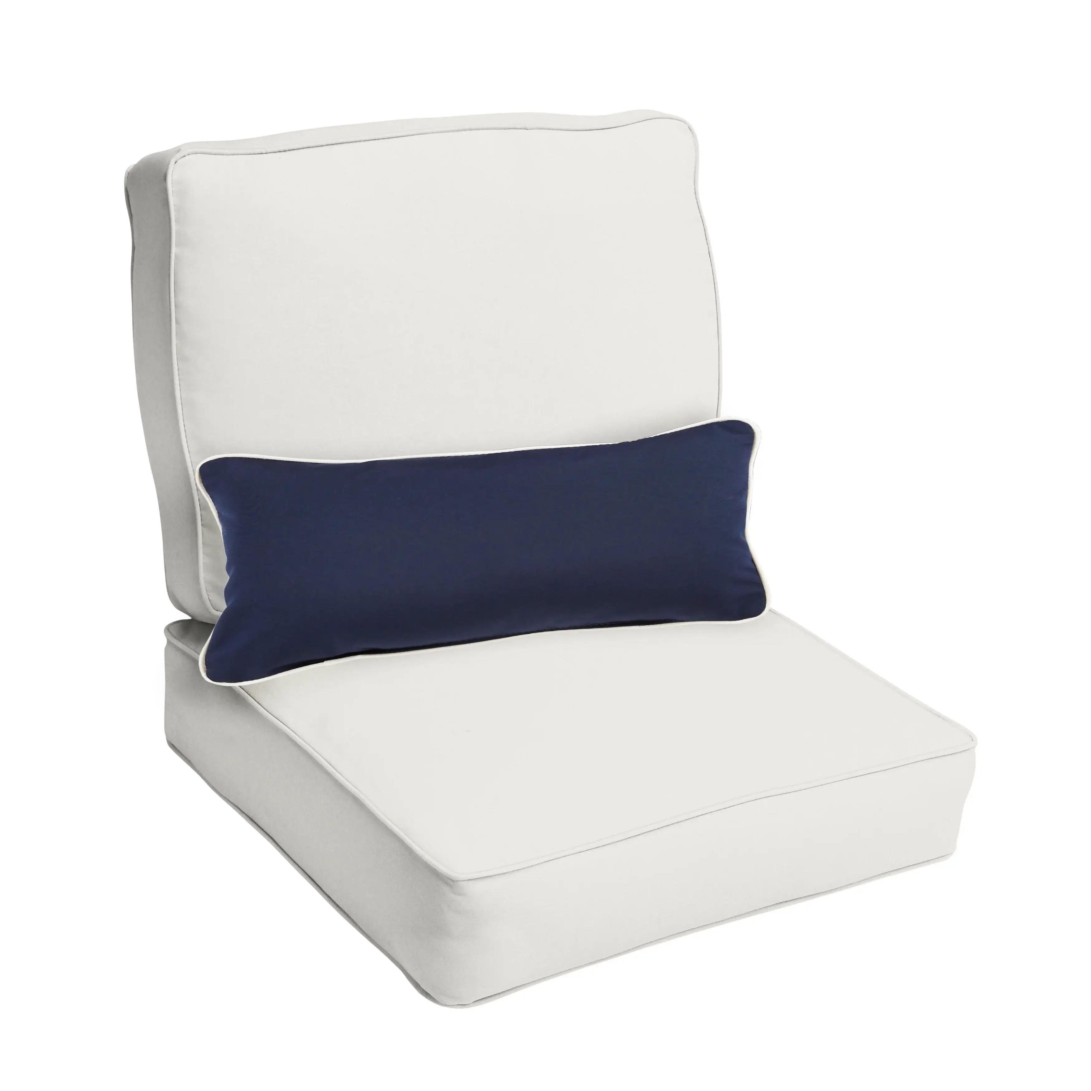 Sorra Home Oakley Sunbrella Solid Indoor/ Outdoor Corded Chair Cushion Set and Lumbar Pillow