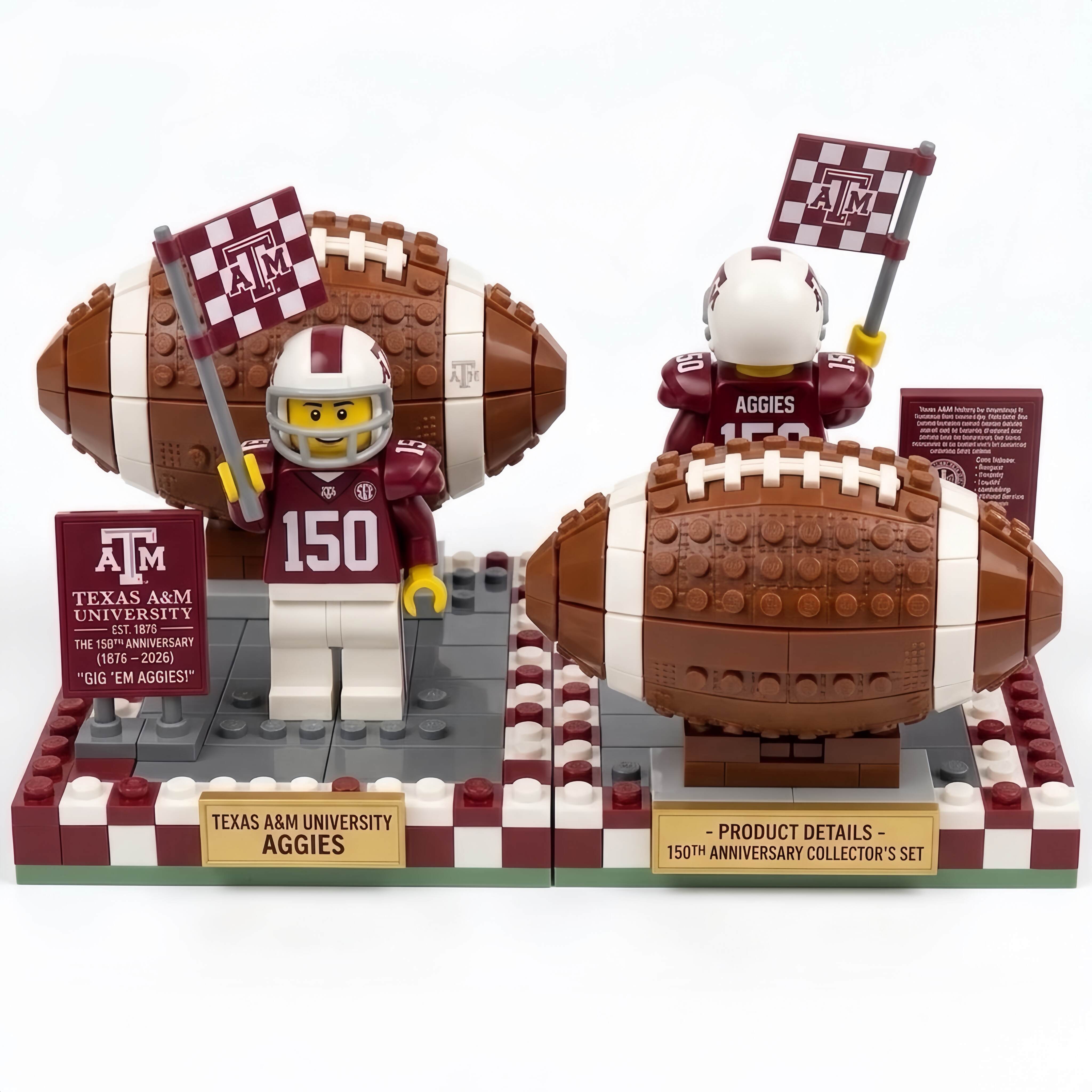 🤘 Texas A&M 150th: Gig 'Em Aggies Brick Build – Forever Tradition 🏟️