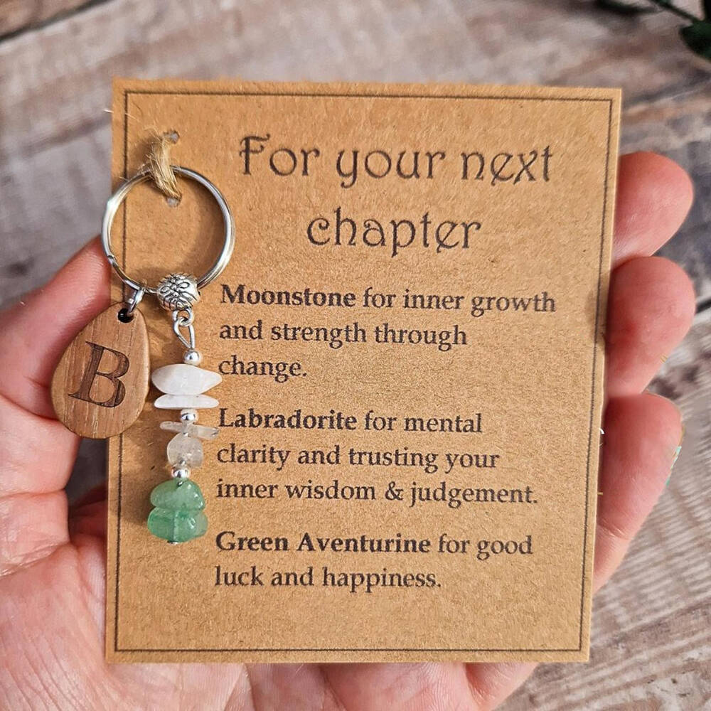 For Your Next Chapter Crystal Keyring
