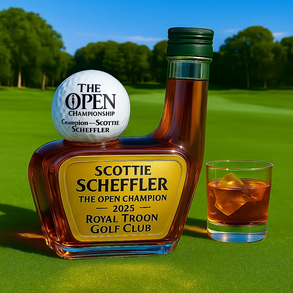 SCOTTIE SCHEFFLER 2025 OPEN CHAMPION Whiskey Bottle