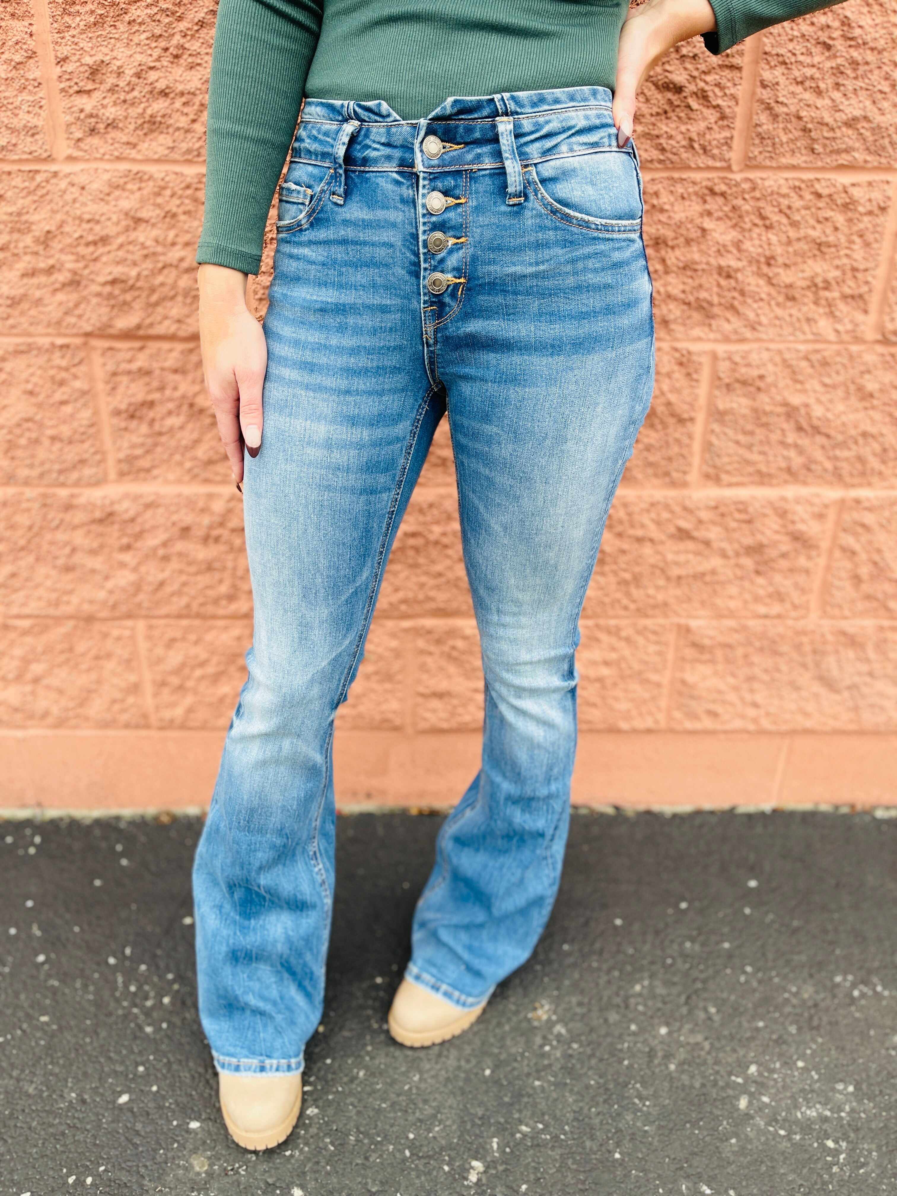 Vervet Teenage Dream High Rise Button Fly Flare Jeans