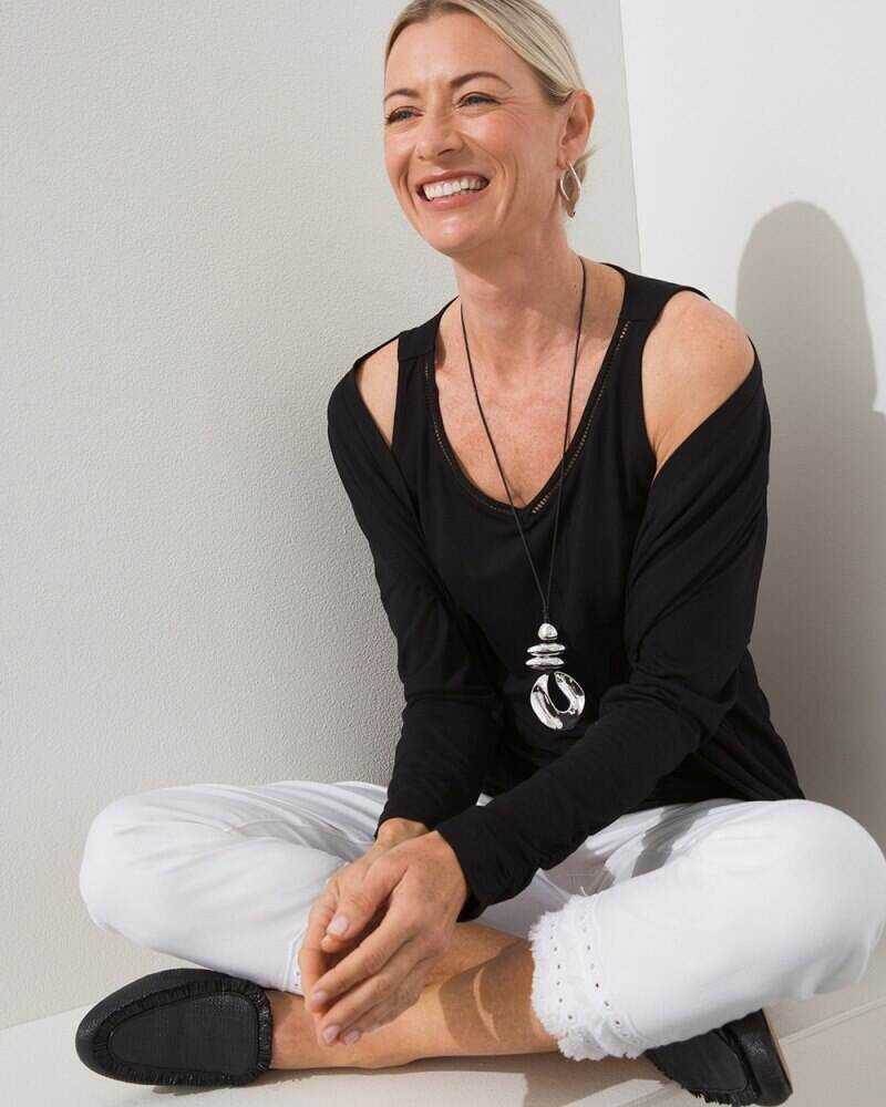 Touch of Cool Eyelet Tank Agua Azul