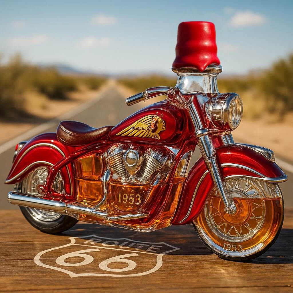 1953 Indian Chief Motorcycle Whiskey Bottle