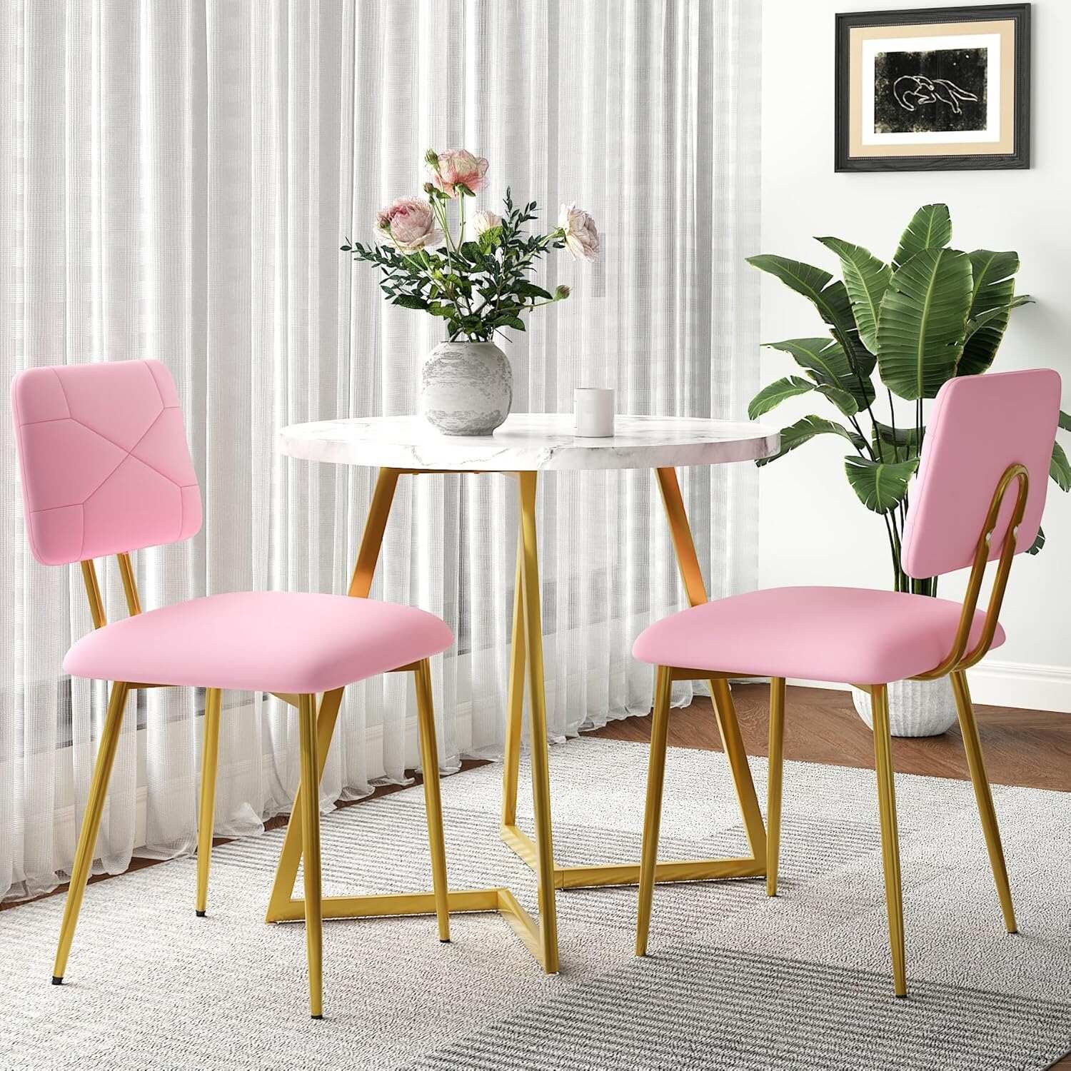 VECELO Dining Chairs Set of 2