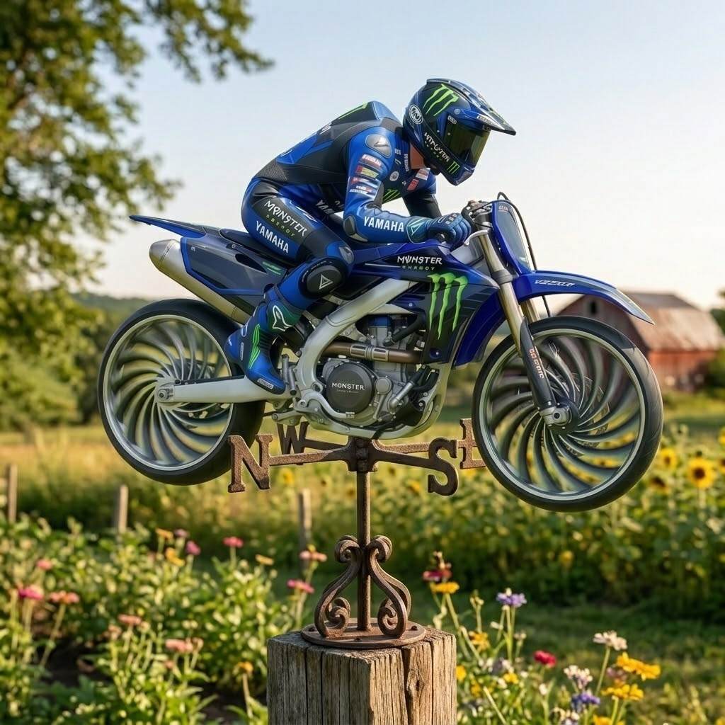 Monster Energy Yamaha Motocross Garden Wind Spinner