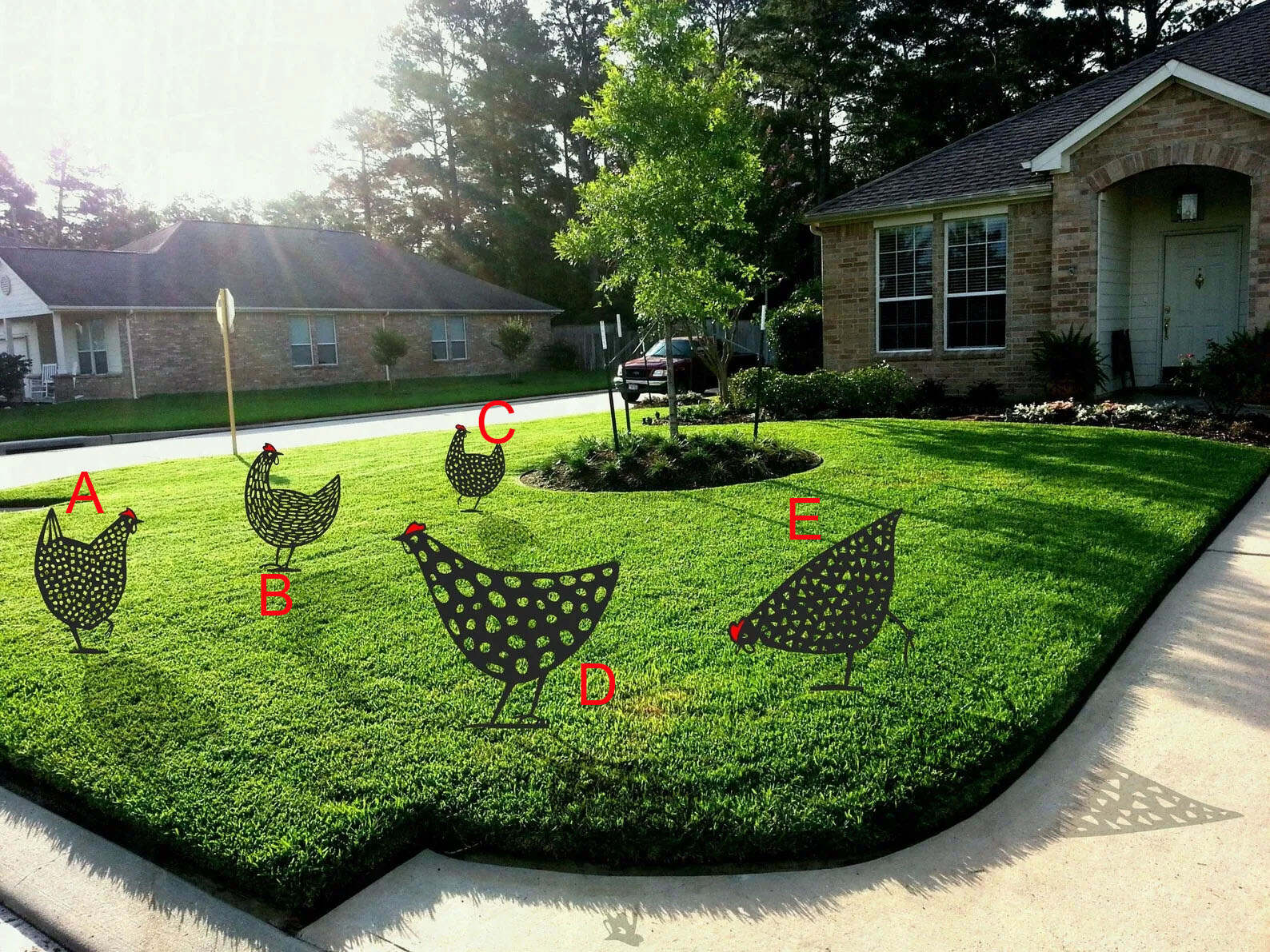 Metal Chicken Yard Art