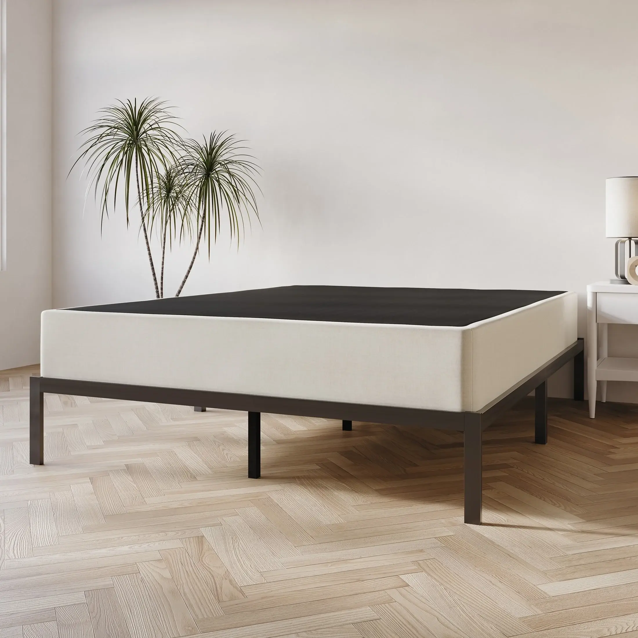 CraftPorch Solid Wood 8-Inch Box Spring Foundation with Wood Slats