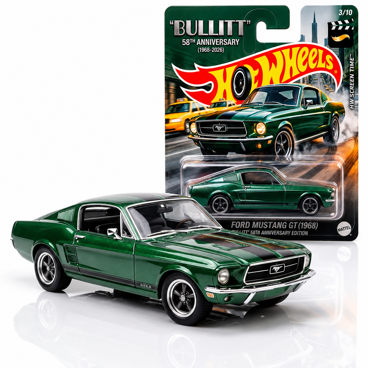 Hot Wheels Bullitt 58th Anniversary Edition Ford Mustang GT (1968)