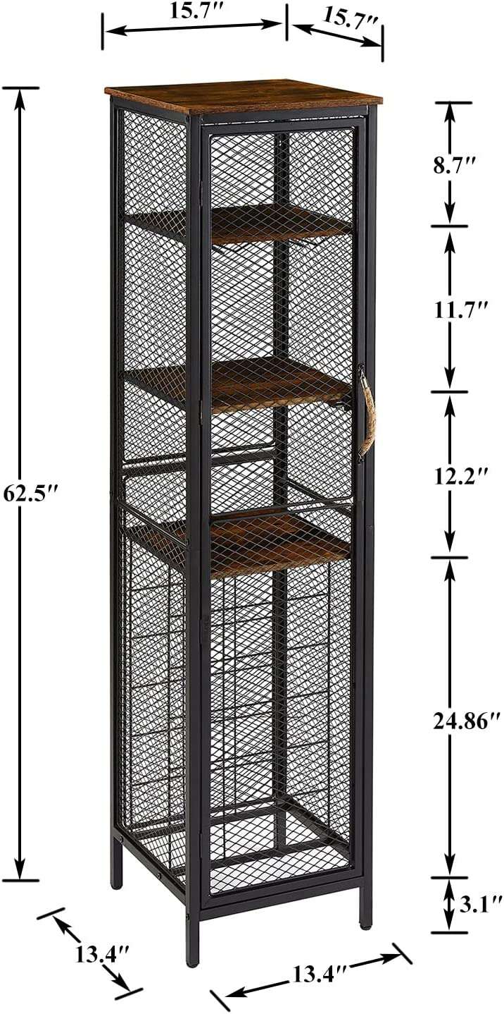 VECELO 3-Tier Wine Racks Cabinet with Door