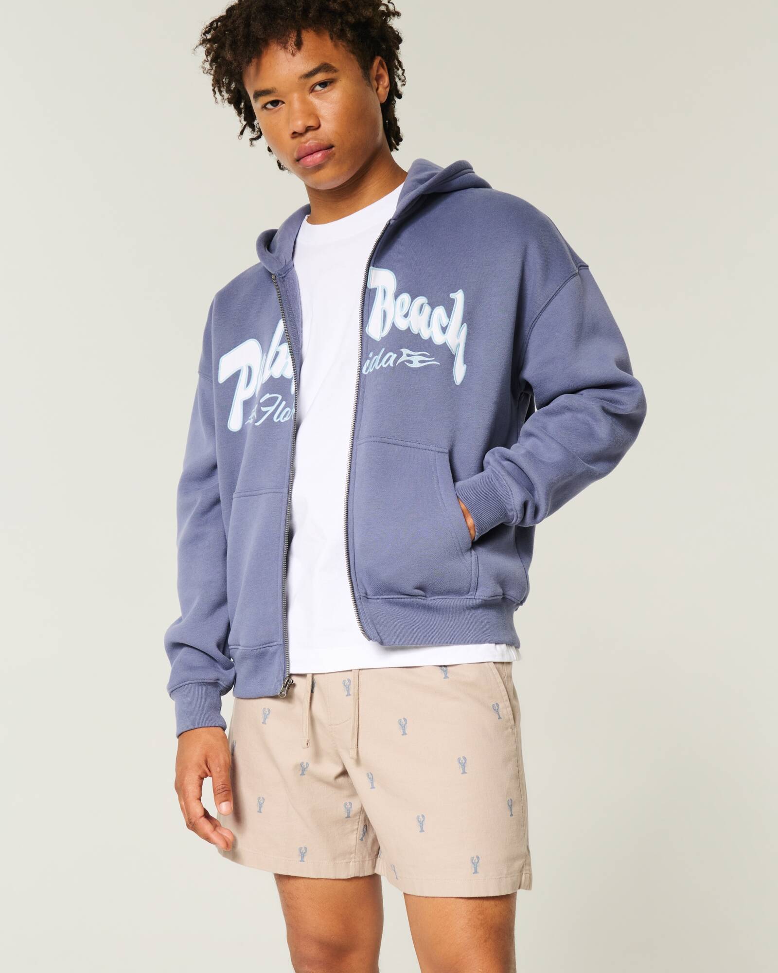 Mid-Thigh Linen-Blend Pull-On Shorts