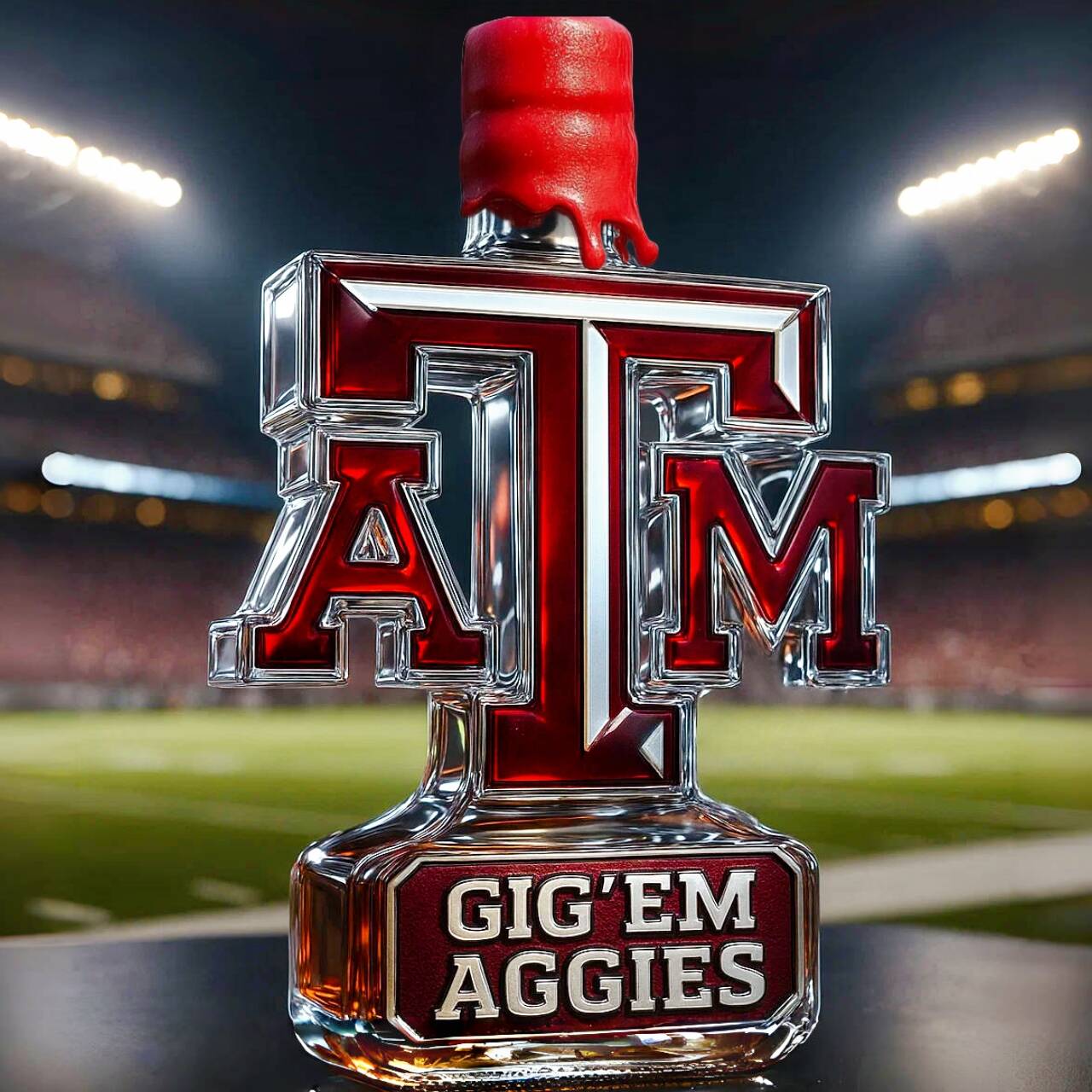 Texas A&M Aggies Whiskey Bottle