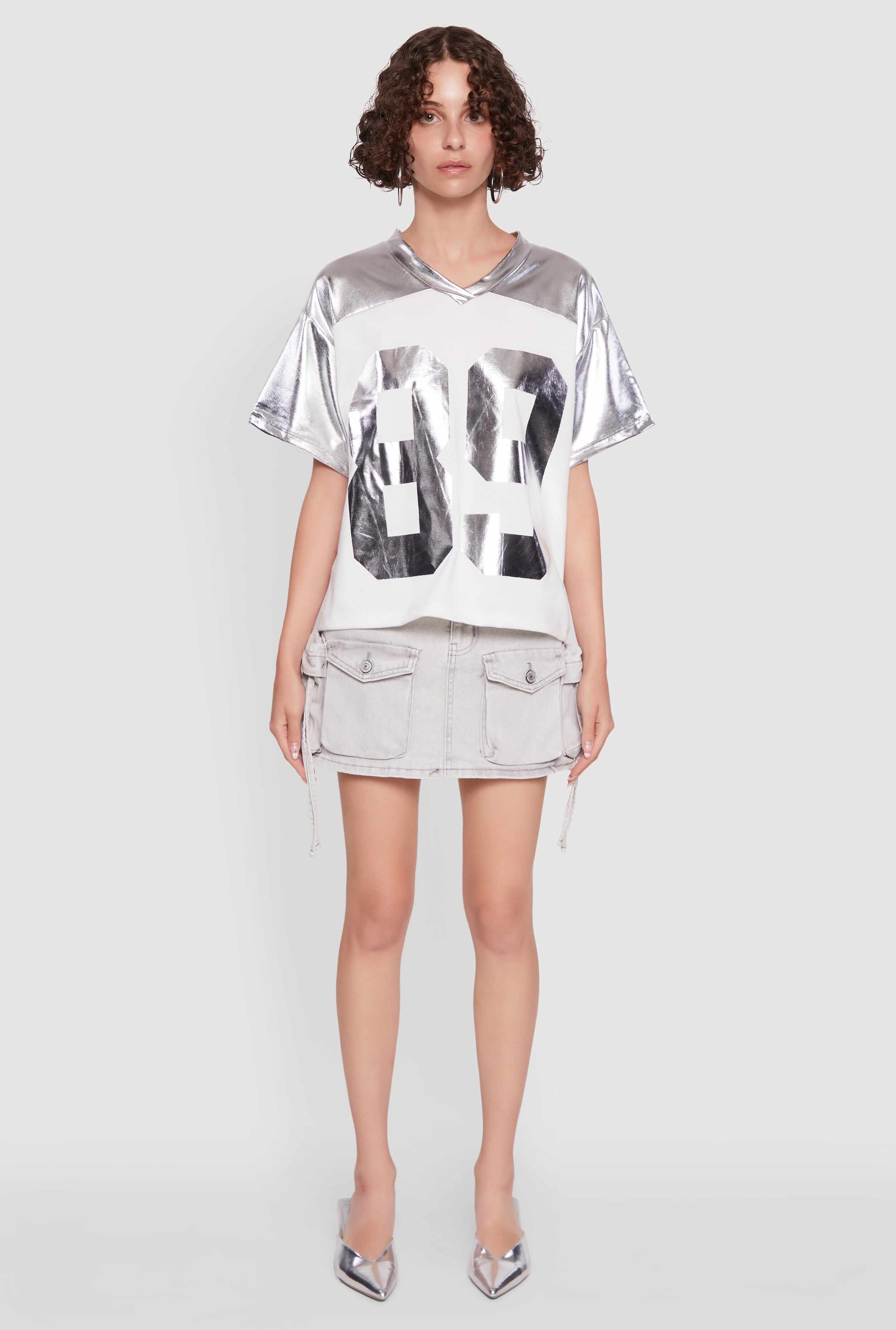 Metallic 89 Graphic Football T-Shirt