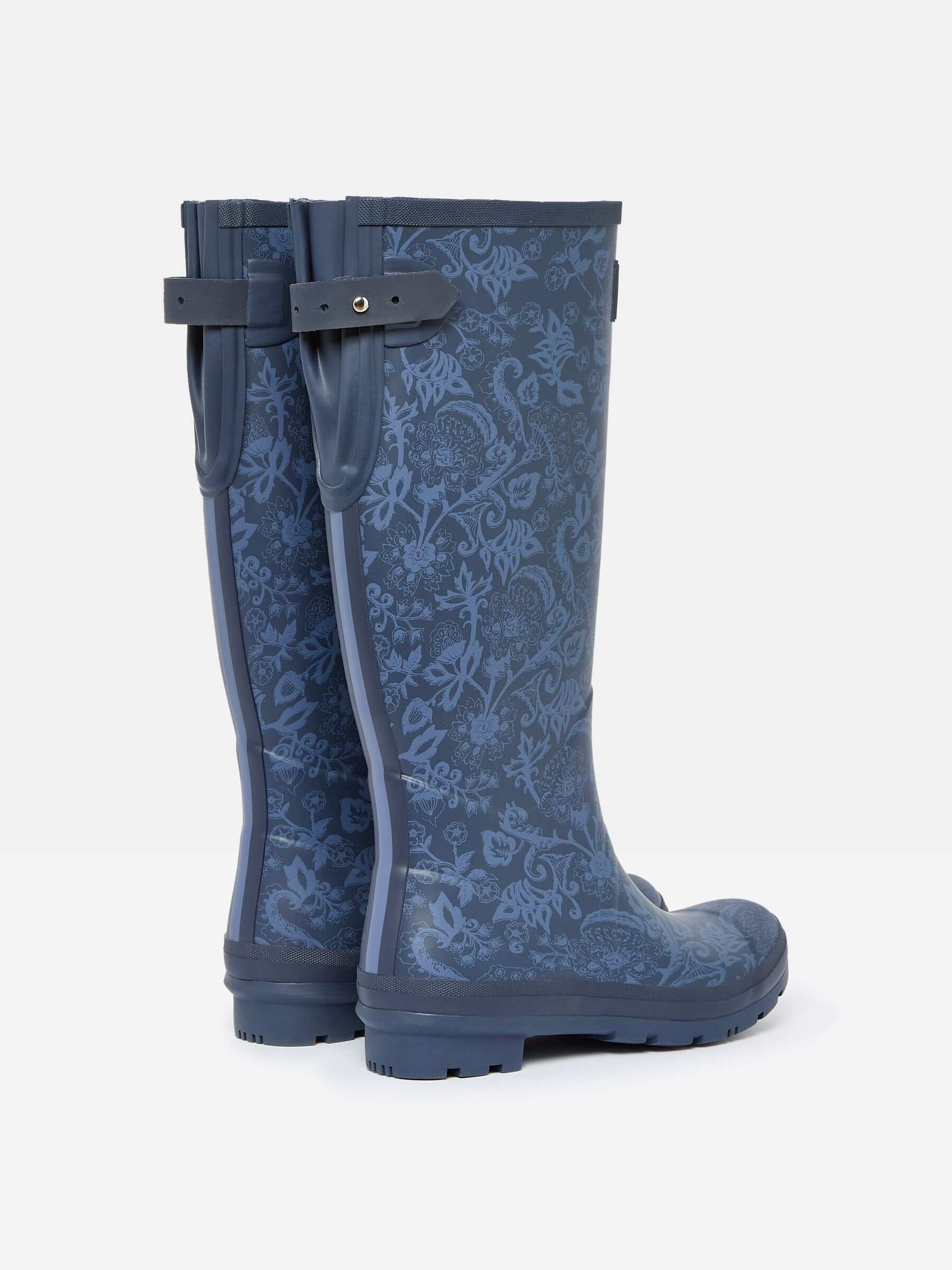 Printed Navy Blue Adjustable Tall Wellies