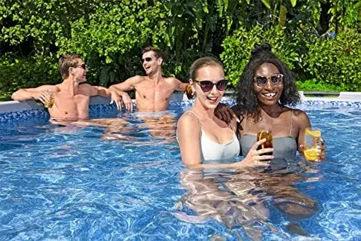 ⚡Clearance Sale⚡Round Metal Frame Above Ground Outdoor Pool Set with 1500 GPH Filter Pump, Ladder and Pool Cover