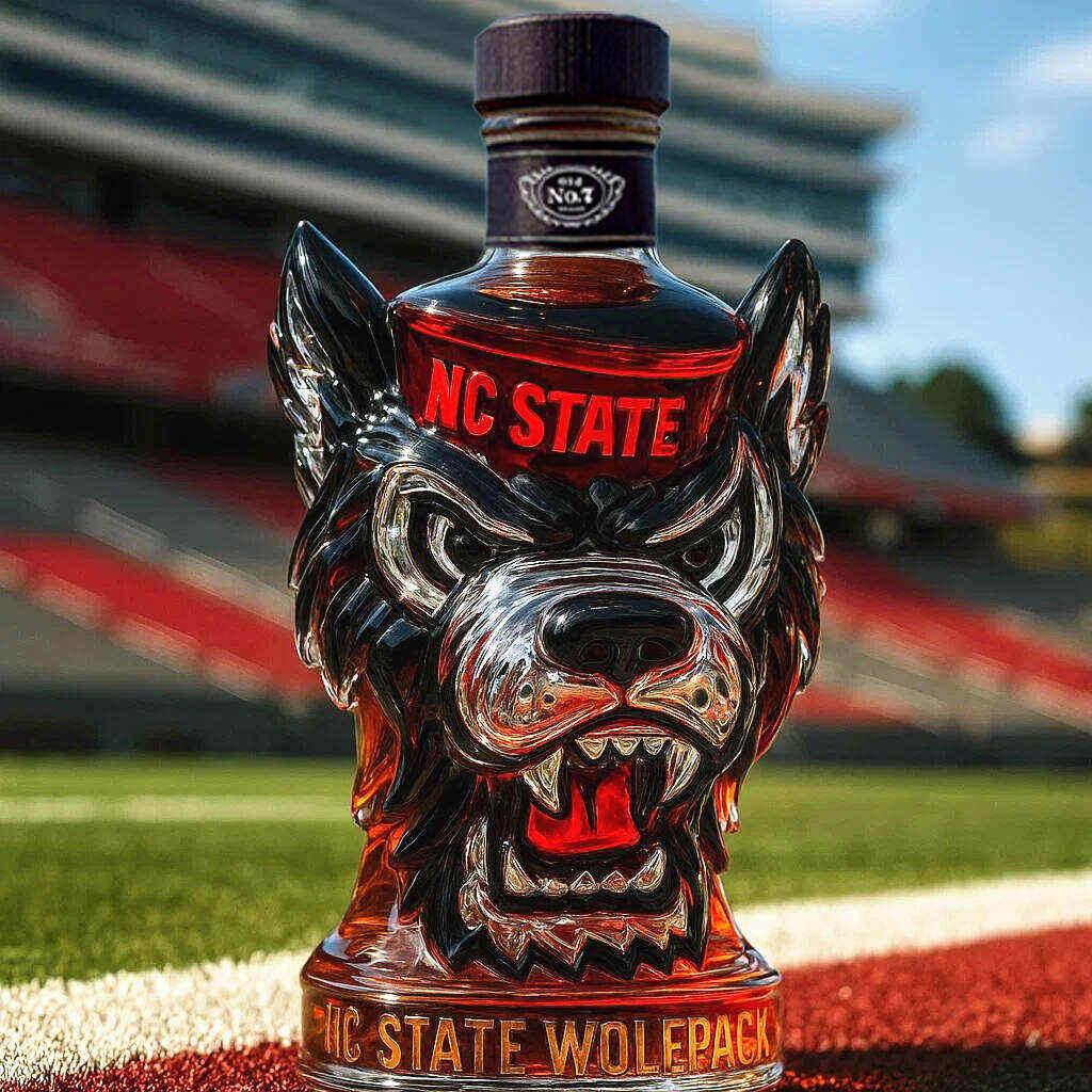 North Carolina State Wolfpack Whiskey Bottle