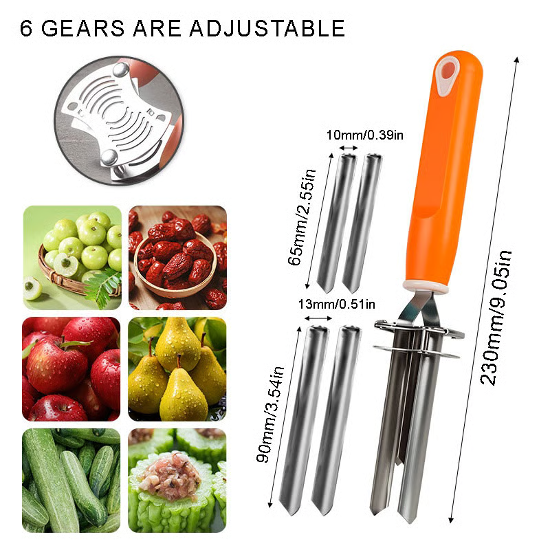Stainless steel adjustable fruit corer