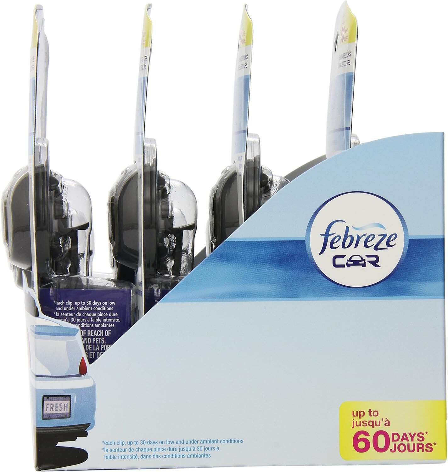 Febreze Car Air Fresheners, New Car Scent, Odor Eliminator for Strong Odors Car Vent Clips (2 Count)