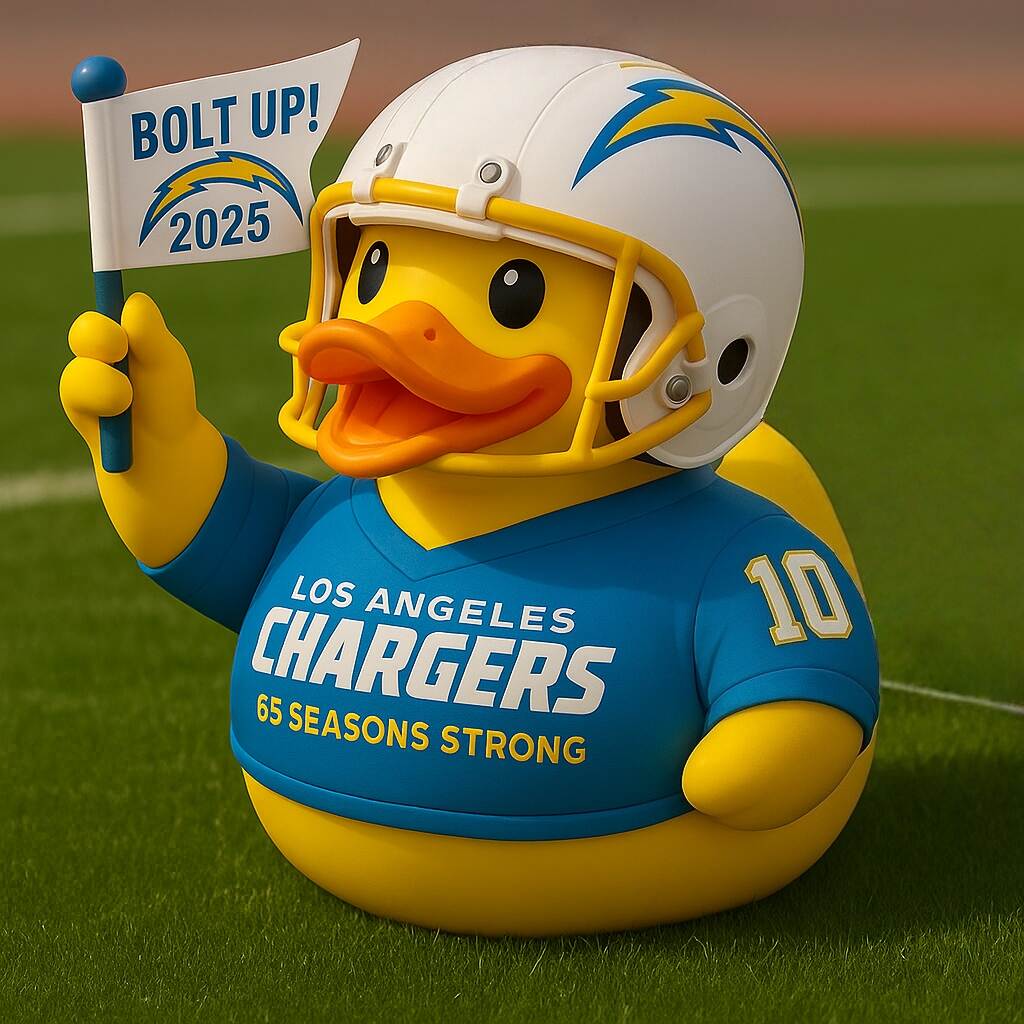 Los Angeles Chargers 65th Season Rubber Duck