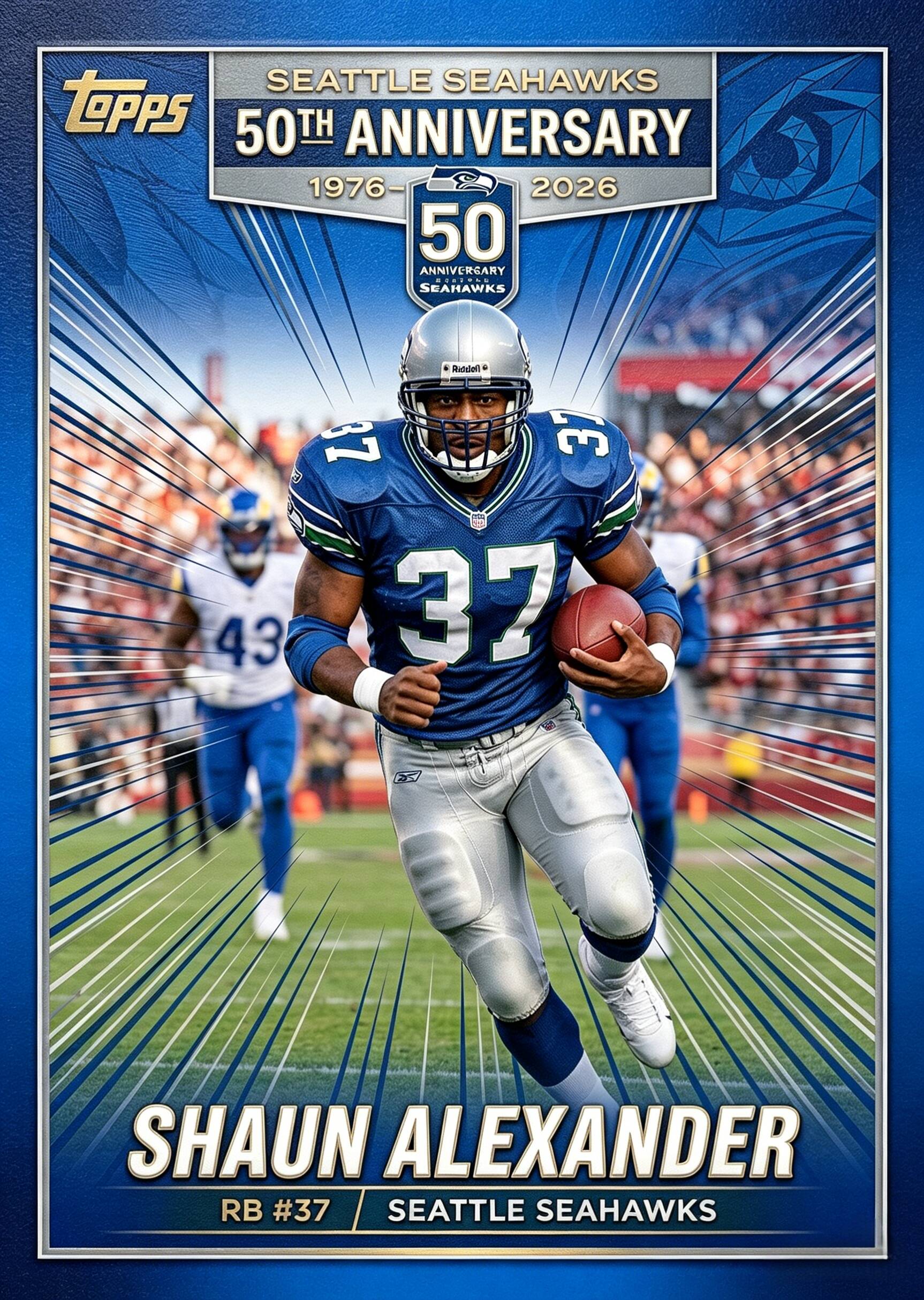 Seattle Seahawks 50th Anniversary Collector's Hobby Box Trading Cards, Limited Edition