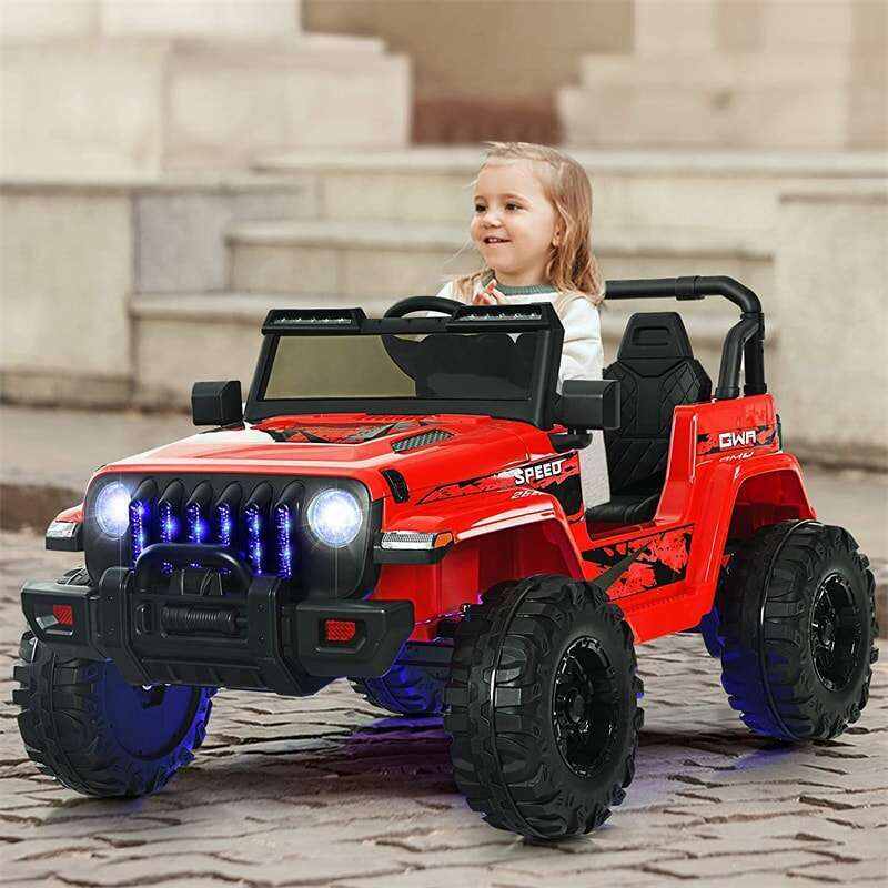 12V Kids Ride-on Jeep Car Battery Powered Electric Truck with Parental Remote Control