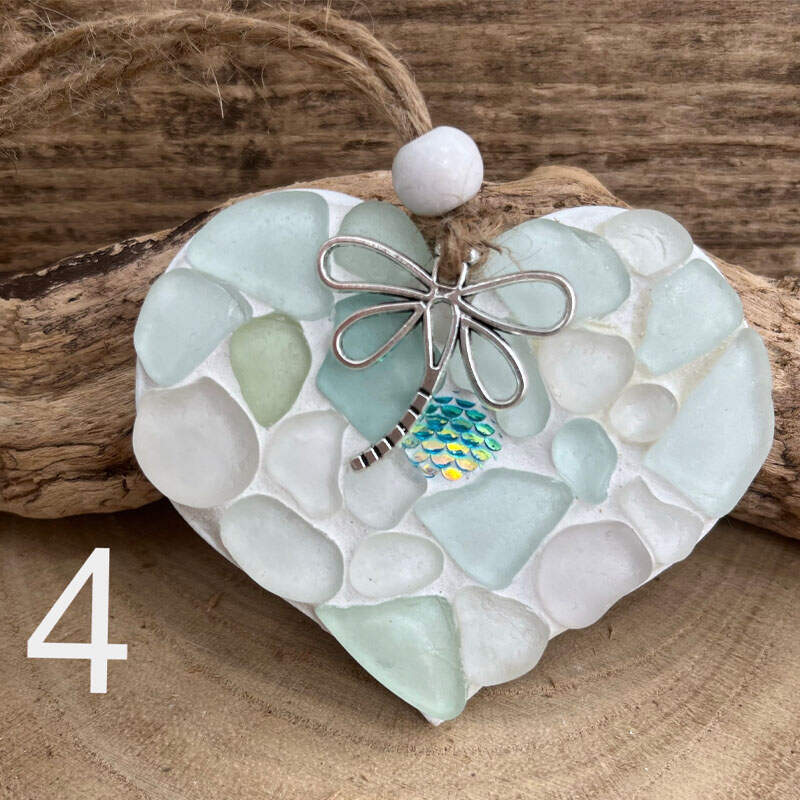 Sea Glass Heart Shape Ornament