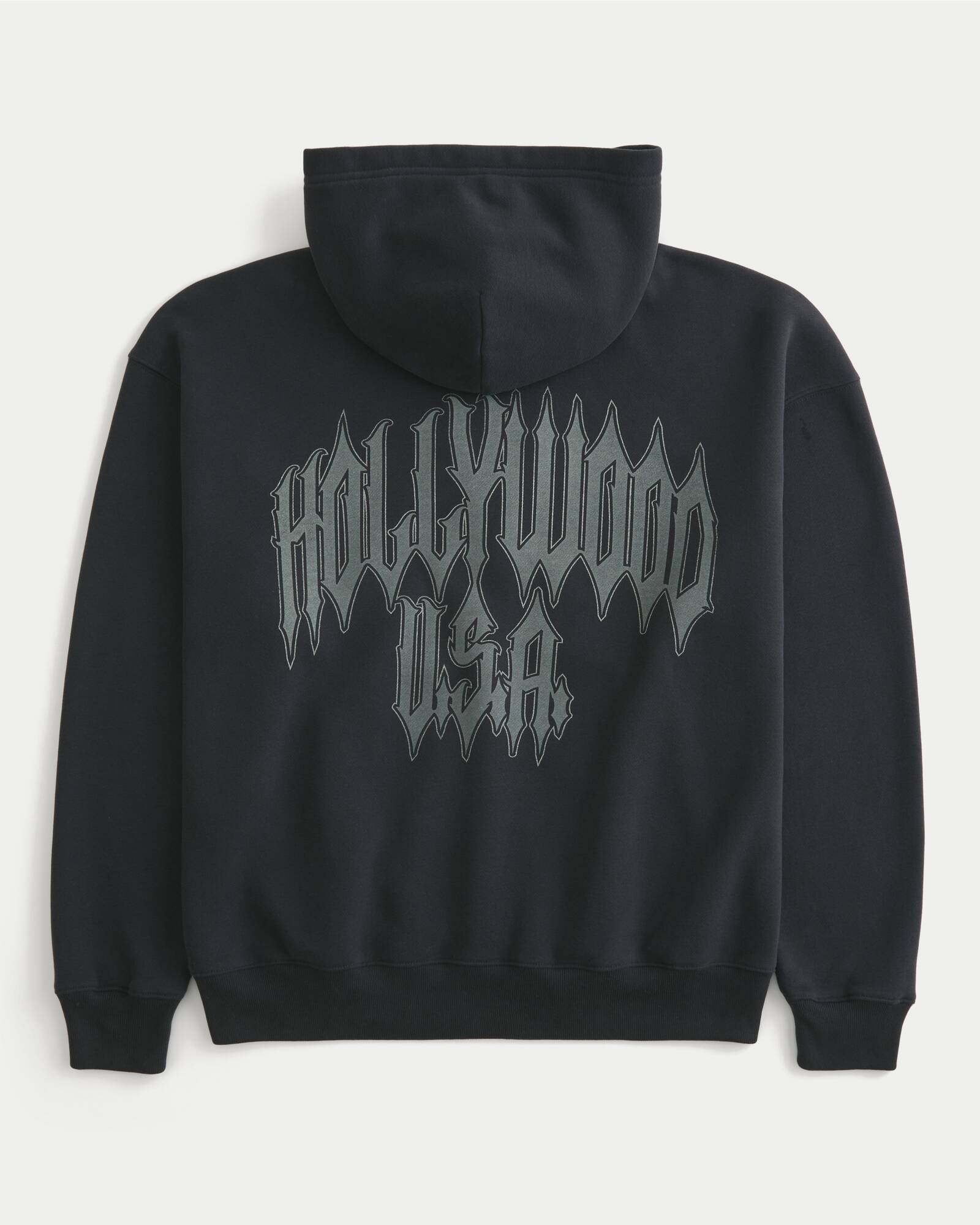 Boxy Flame Graphic Zip-Up Hoodie