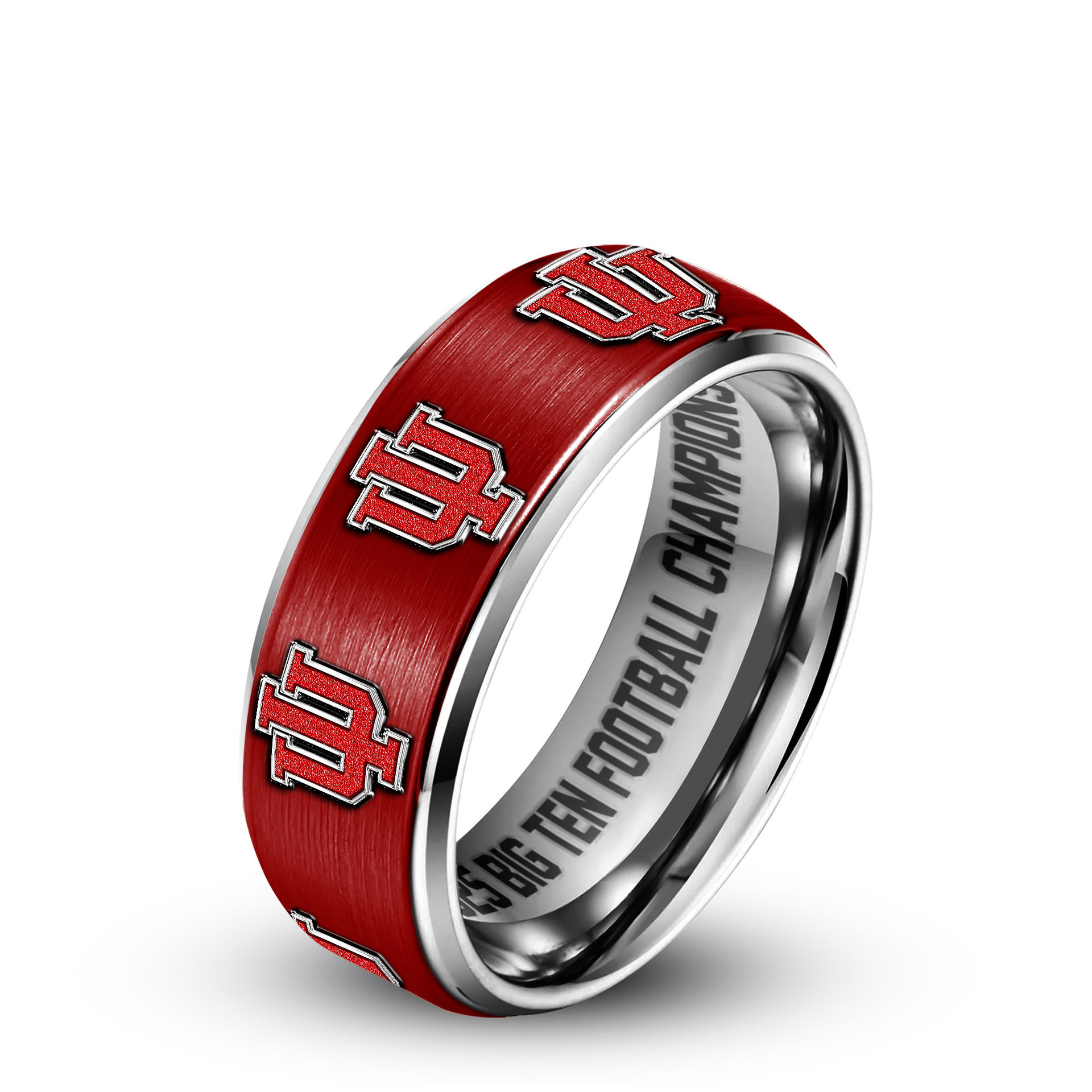 Indiana Hoosiers | Premium NCAA 2025 Big Ten Champions Silver Tungsten Ring TD