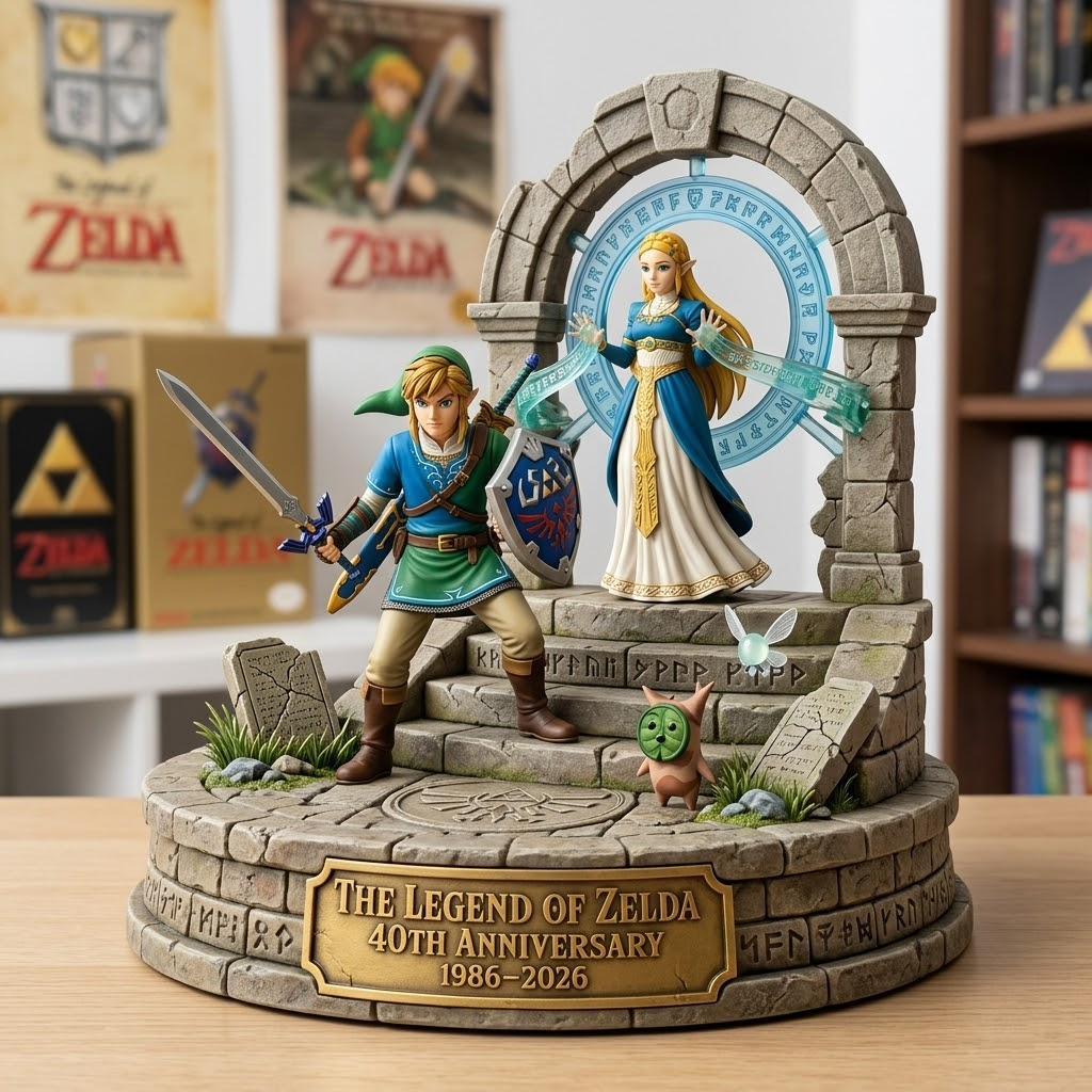 The Legend of Zelda 40th Anniversary Desktop Display