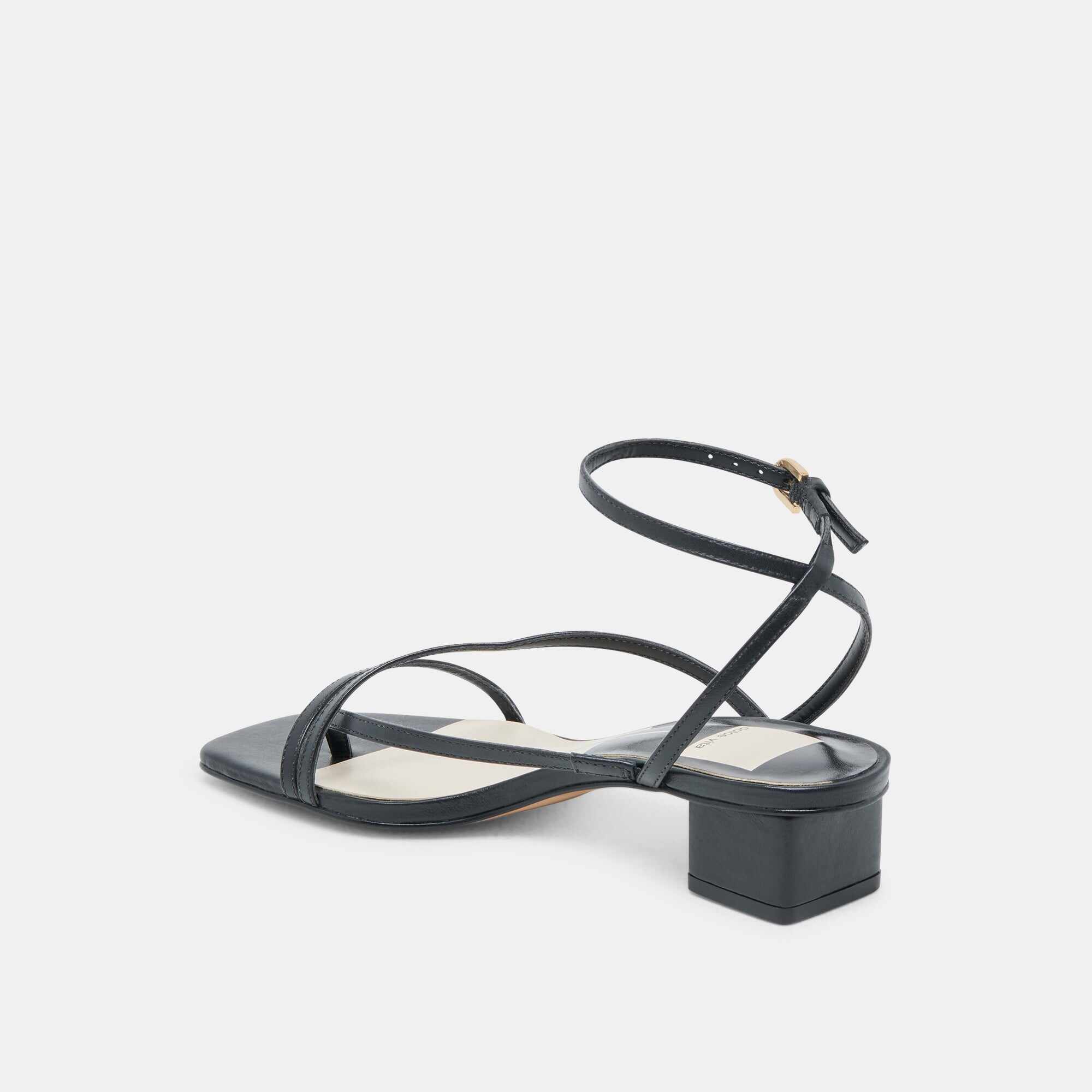 KARLOS WIDE SANDALS BLACK LEATHER