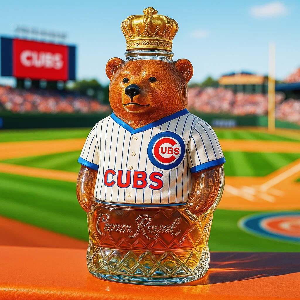 Chicago Cubs Brown Bear Whisky Bottle