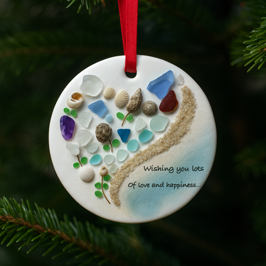 Seaglass Heart Ornament