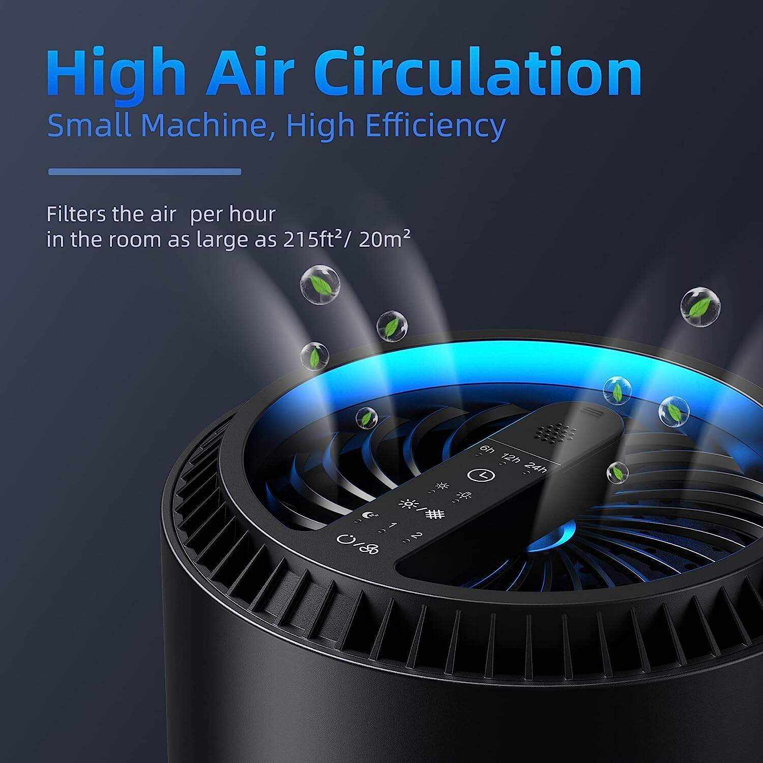 Air Purifiers for Home, HEPA Air Purifiers Air Cleaner For Smoke Pollen Dander Hair Smell Portable Air Purifier with Sleep Mode Speed Control For Bedroom Office Living Room, MK01- White