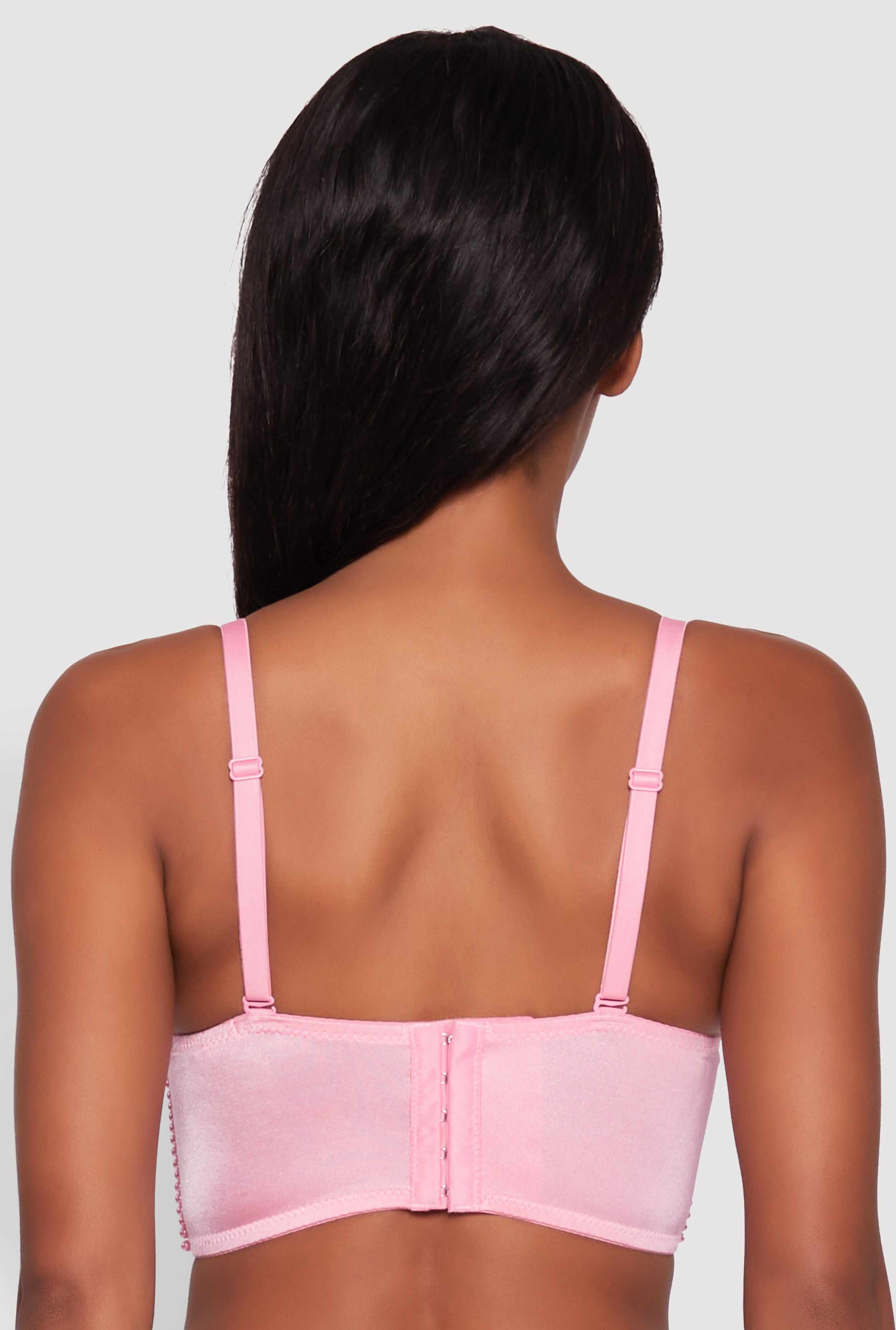 Gemstone Faux Pearl Beaded Bustier Top